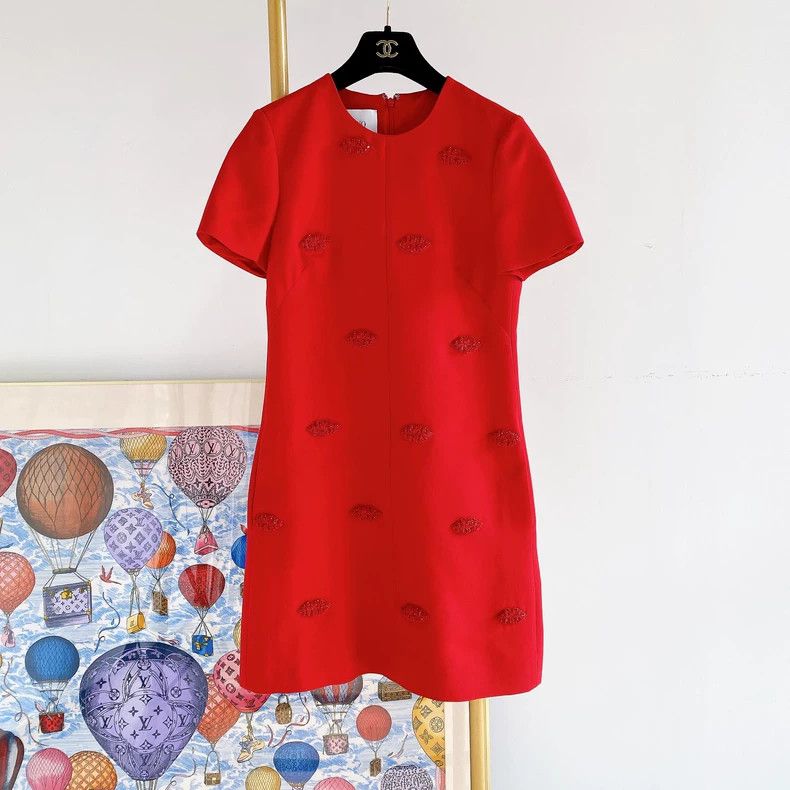 Valentino Valentino Red heavy work dress Size XS / US 0-2 / IT 36-38 - 1 Thumbnail
