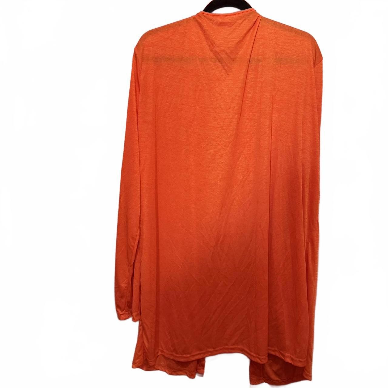 Designer Stylish Orange Long Cardigan Size M / US 6-8 / IT 42-44 - 2 Thumbnail