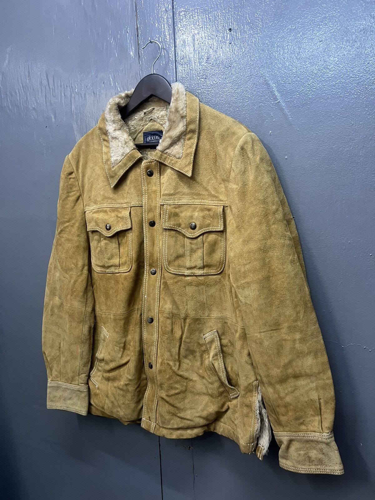 Genuine Leather Vintage Globus International Suede Leather Jacket Size US L / EU 52-54 / 3 - 3 Thumbnail