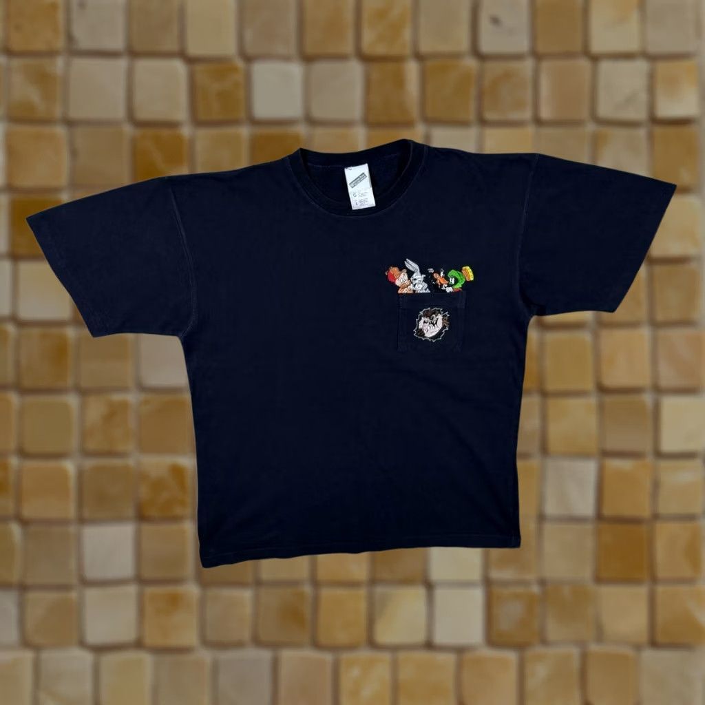 Vintage Vintage Warner Bros Looney Tunes Embroidered Pocket Cotton Black T-Shirt L Mens Size US L / EU 52-54 / 3 - 1 Thumbnail