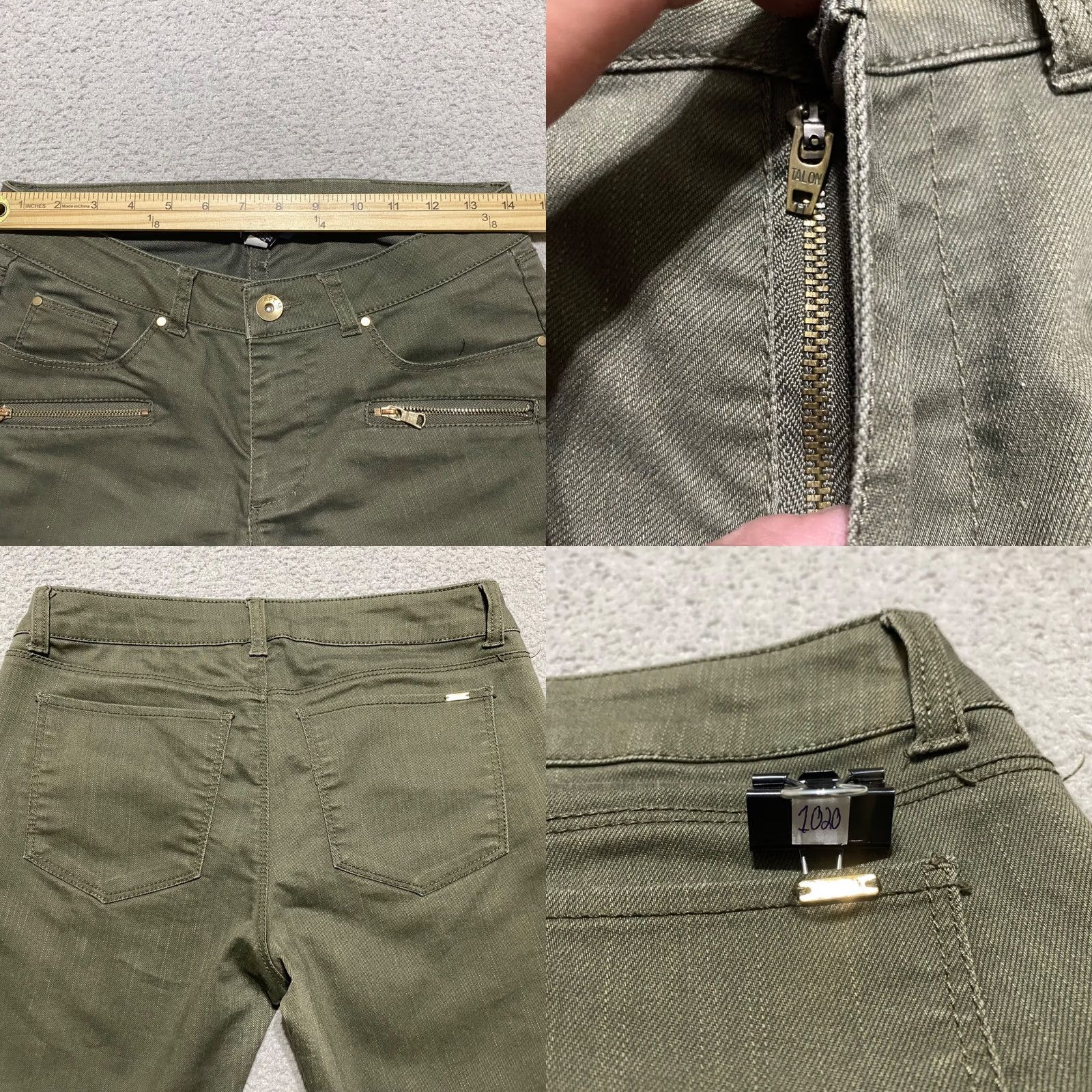 Apt. 9 Apt. 9 Jeans Green Denim Dark Wash Skinny Leg Crop Womens Size 2 Banded Mid Rise 5-Pocket Cotton Polyester Spandex Size 26" / US 2 / IT 38 - 8 Thumbnail