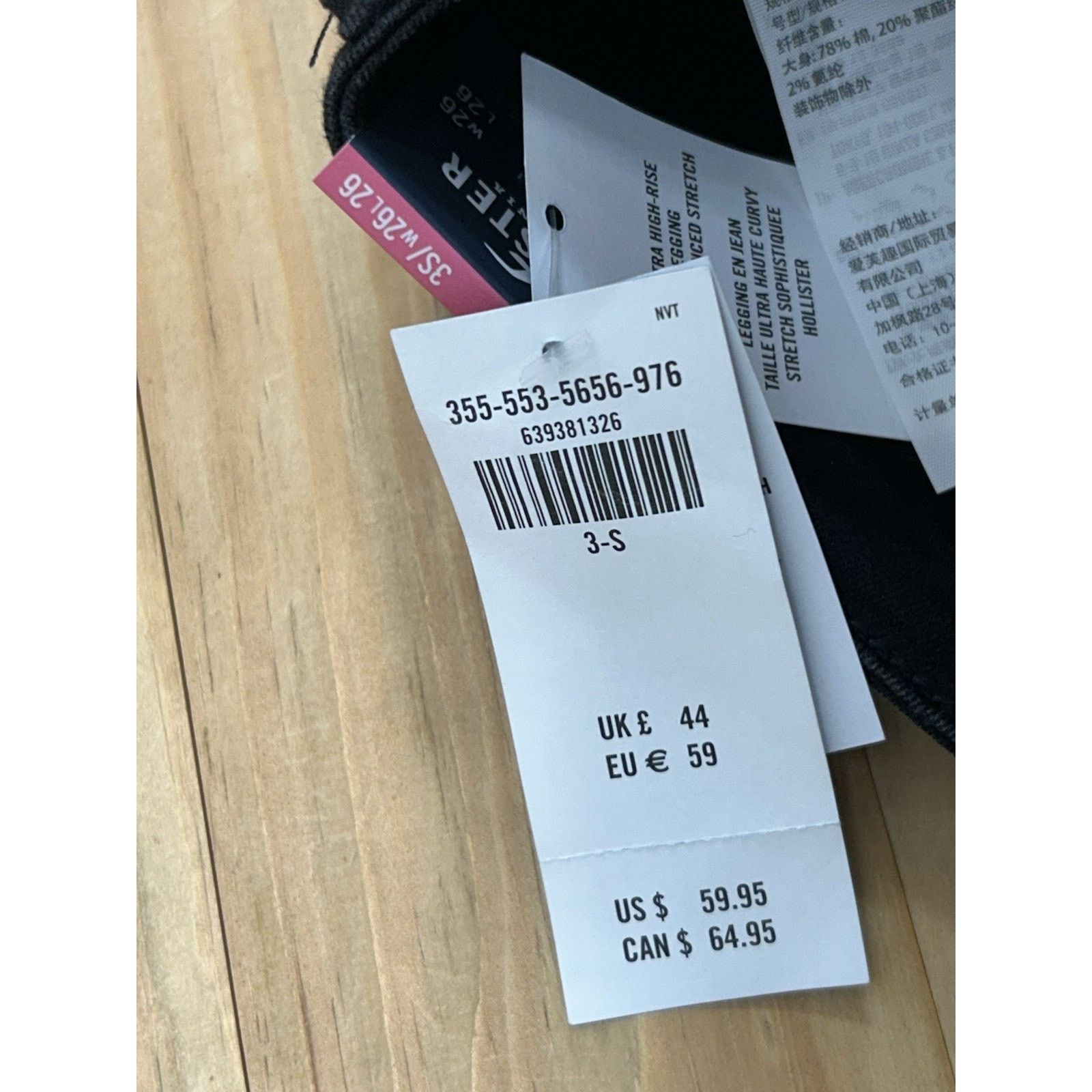 Hollister Hollister Jeans Womens 3S 26x26 Black Curvy HighRise Legging Size 26" / US 2 / IT 38 - 6 Thumbnail