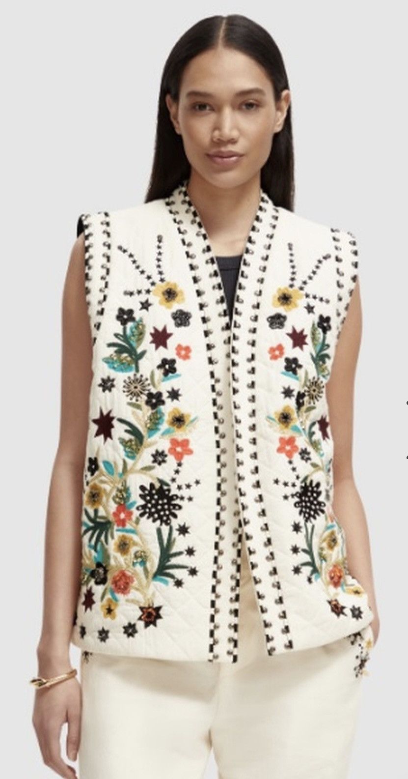 Maison Scotch 🔥sale🔥Maison Scotch x Scotch & Soda Embroidered Gilet Size L / US 10 / IT 46 - 1 Thumbnail