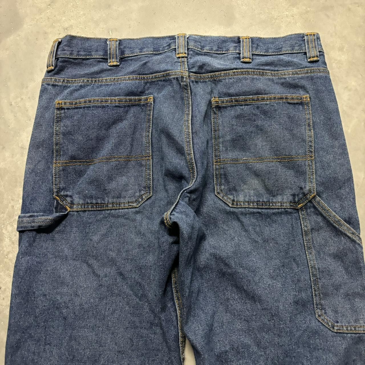 Japanese Brand × Vintage Crazy Vintage Y2K/2000s Baggy Dark Wash Carpenter Skater Denim Jeans! Size US 36 / EU 52 - 7 Thumbnail