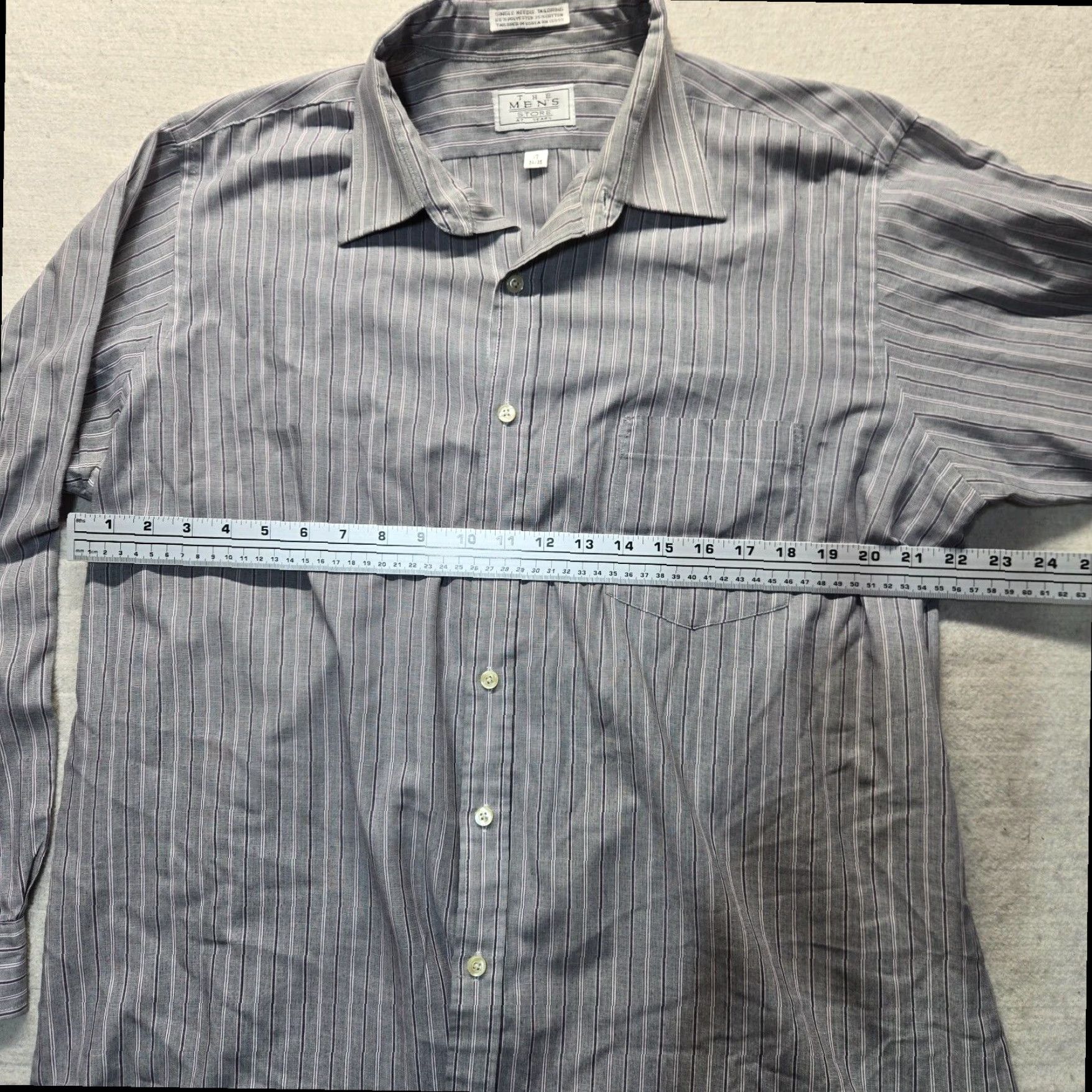 Sears VINTAGE Sears Button Up Long Sleeve Shirt Gray Striped Adult Men's Size 17 Size US XL / EU 56 / 4 - 3 Thumbnail