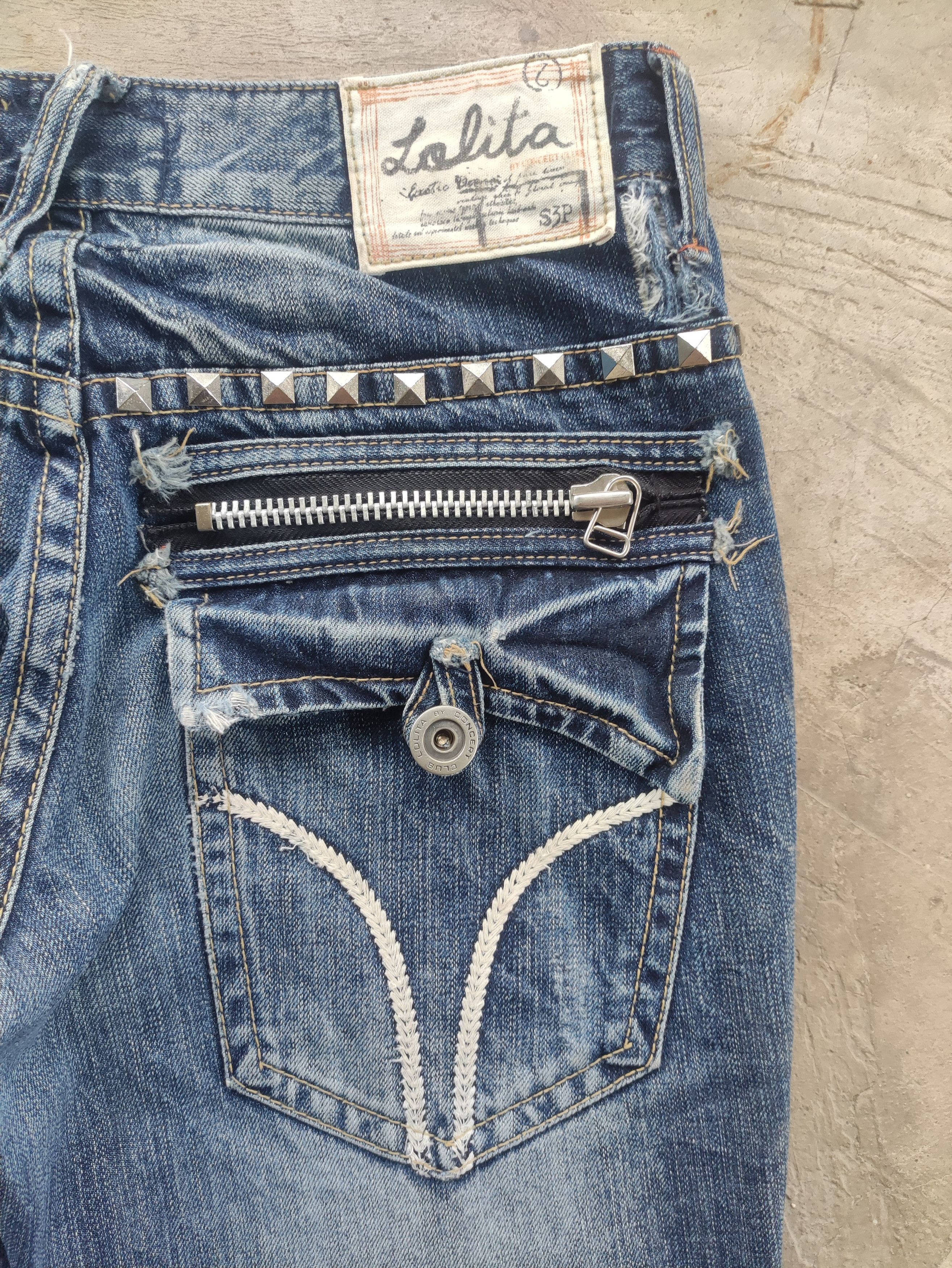 Japanese Brand Vintage Lolita Beast Flare Denim Distressed Faded Denim Size 32" / US 10 / IT 46 - 11 Thumbnail