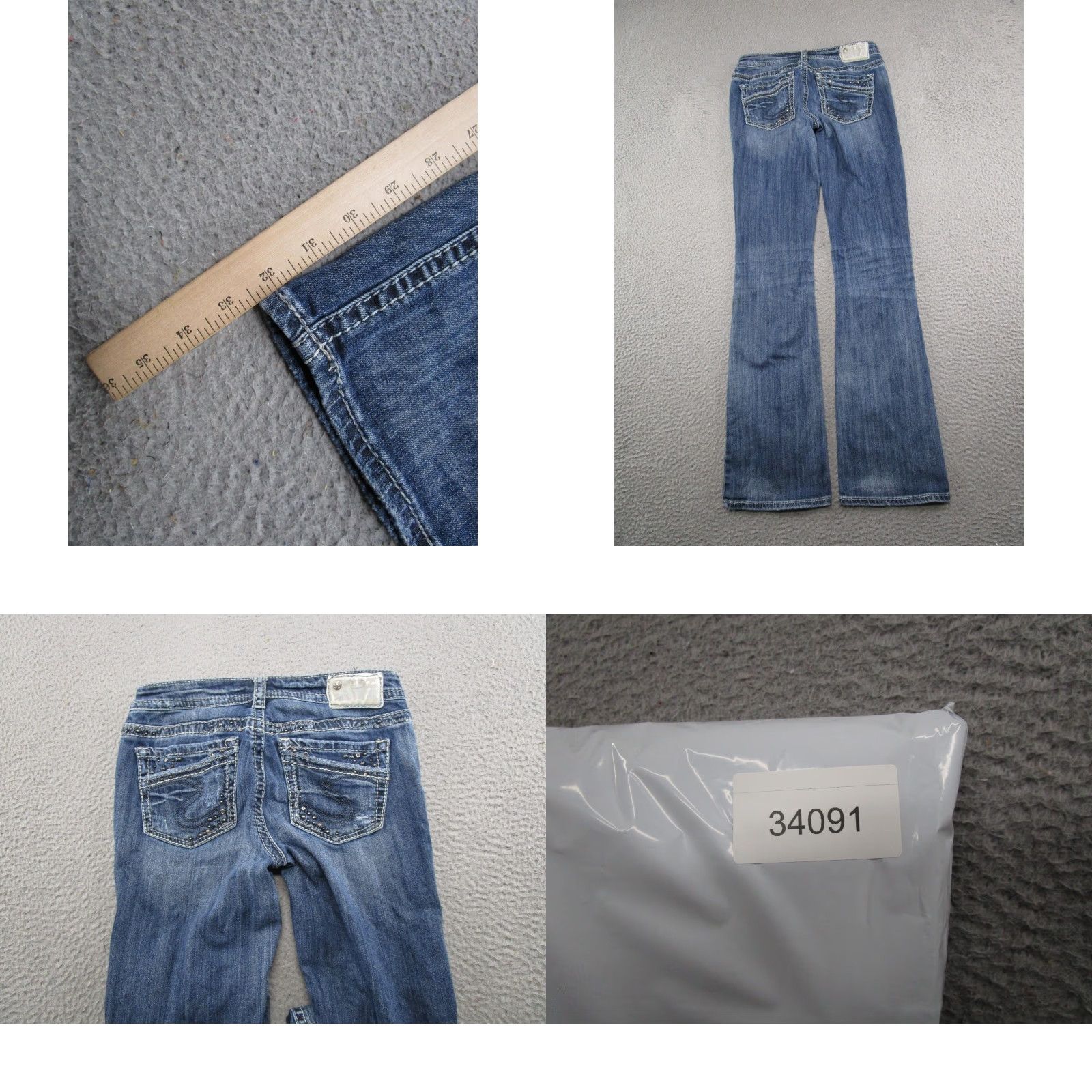 Silver Jeans Co. Silver Jeans Co Aiko Bootcut Distressed Blue Denim Jeans Women's 27X33 Size 27 33 Blue Jeans Distressed 5-Pocket Design Womens Jeans Size 27" / US 4 / IT 40 - 9 Thumbnail
