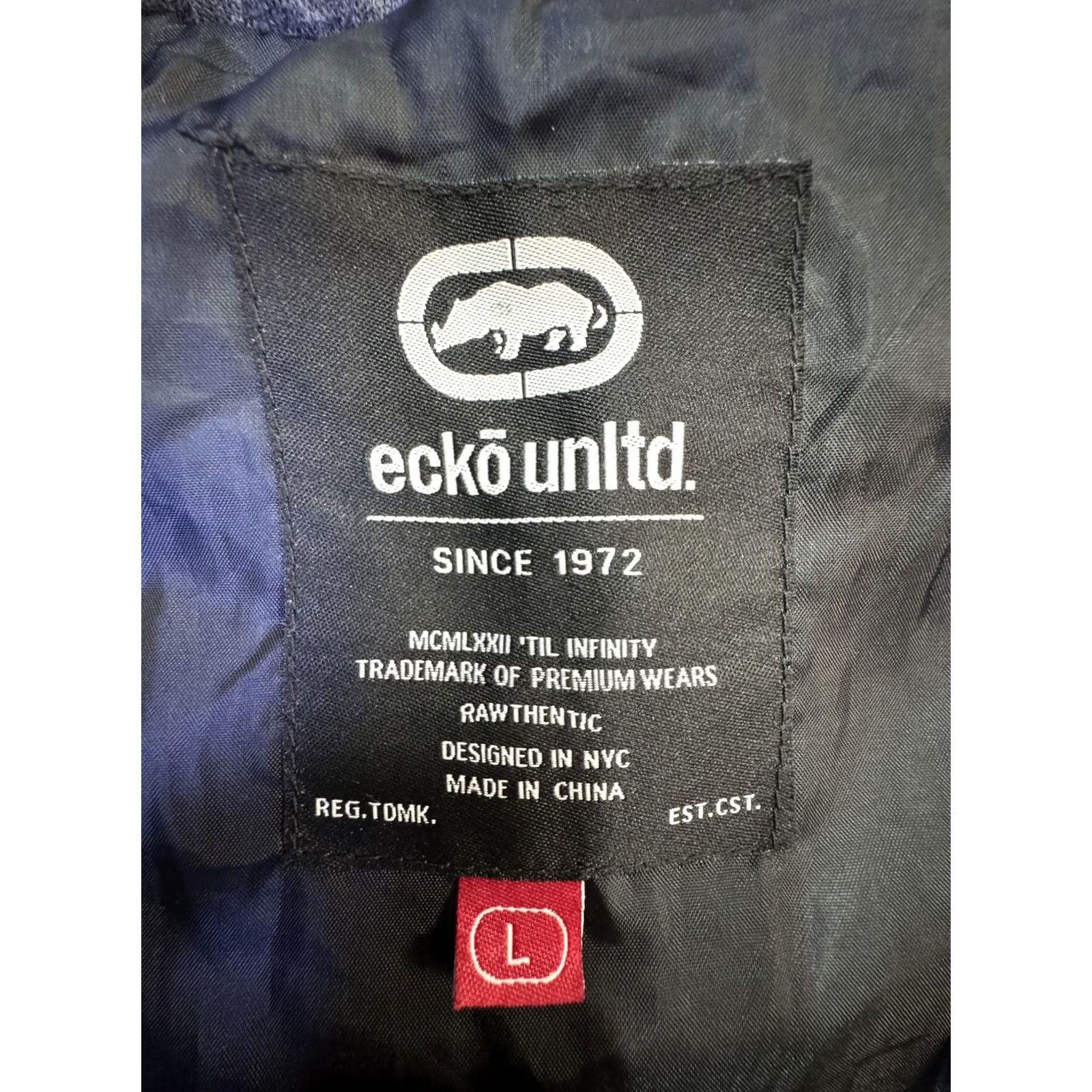 Ecko Unltd. Ecko Unltd. Vest Mens Large Black Quilted Puffer Hooded Full Zip Rhino Logo Size US L / EU 52-54 / 3 - 4 Thumbnail