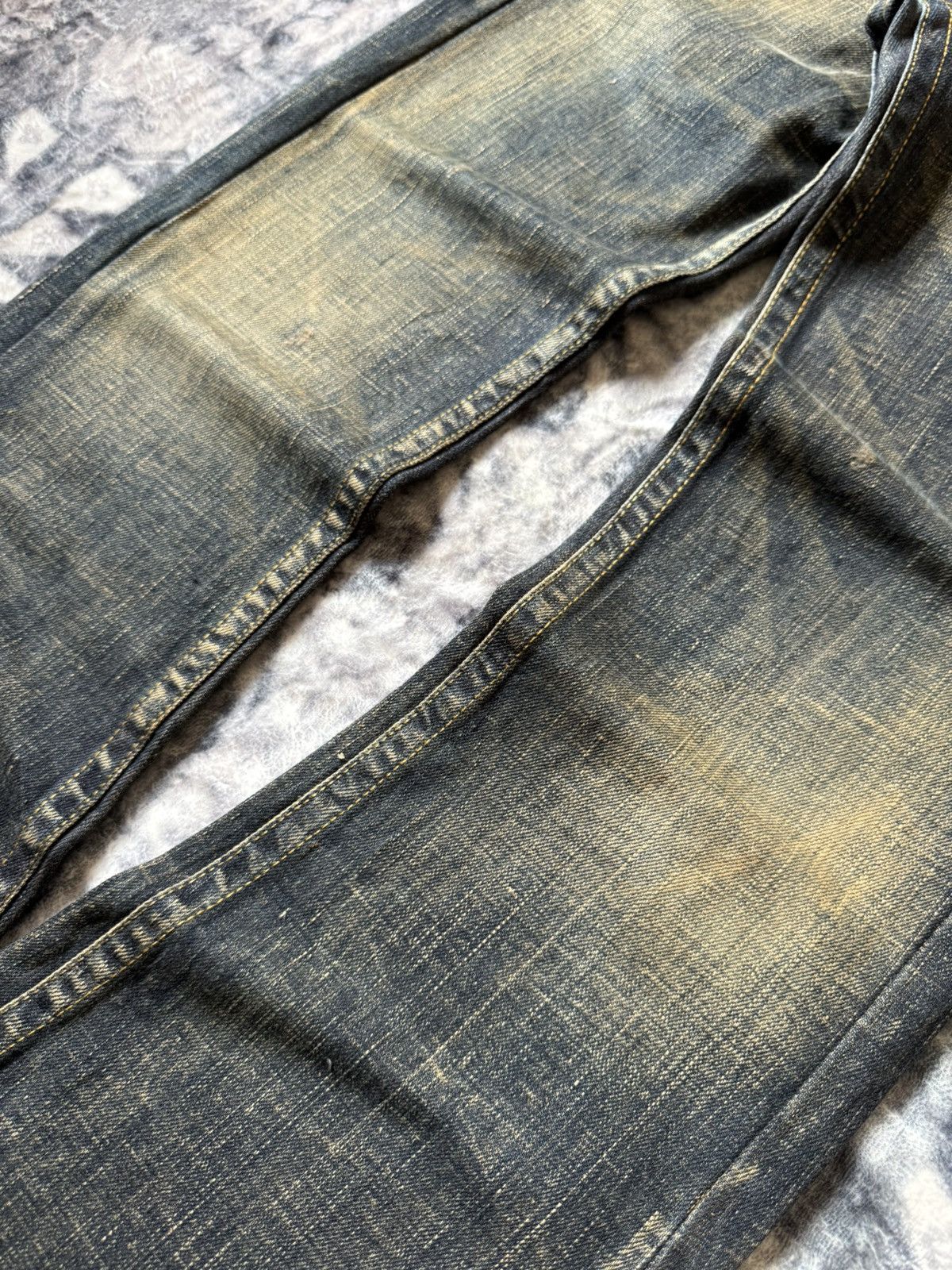 GOSTAR DE FUGA × Hysteric Glamour × Japanese Brand Drive Jeans Japan Mud Wash Low Rise Flared Jeans Size US 26 / EU 42 - 6 Thumbnail