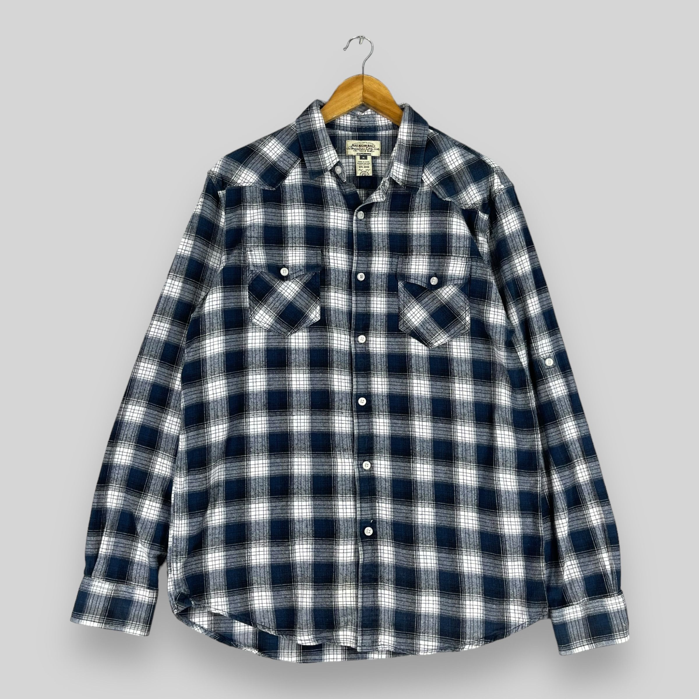 Flannel × Japanese Brand AMERICAN RAG Plaid Blue Tartan Flannel Button Up Size US M / EU 48-50 / 2 - 1 Thumbnail
