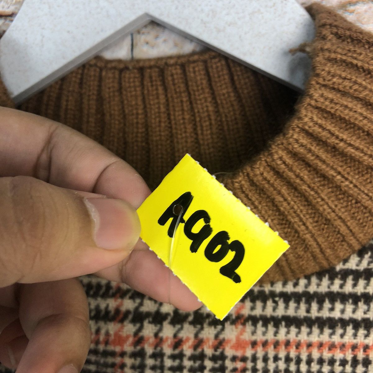 Homespun Knitwear × Japanese Brand Spray Premieum Brown Checkred Knitwear #A902 Size S / US 4 / IT 40 - 10 Thumbnail