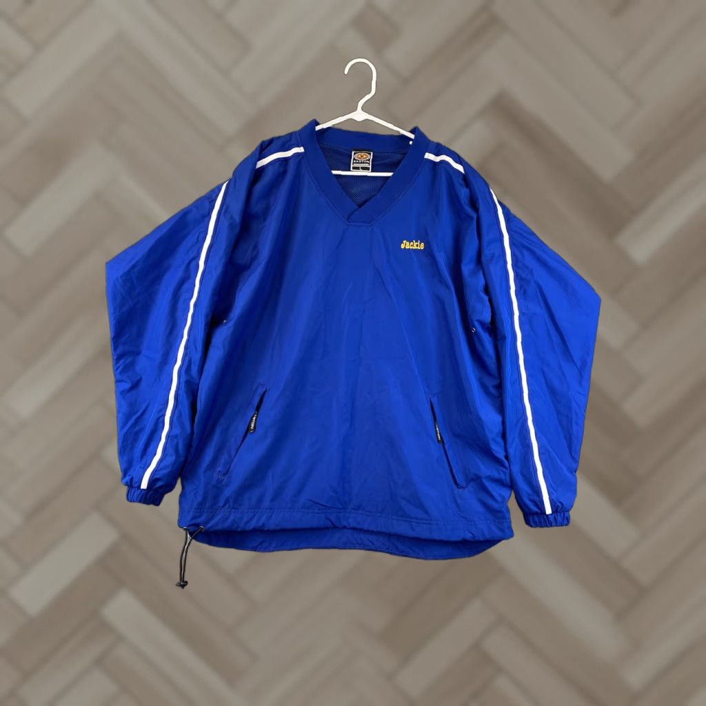 Vintage VINTAGE Easton Jacket Windbreaker L Men Blue Pullover V-Neck Logo 89-53 Mens Size US L / EU 52-54 / 3 - 1 Thumbnail