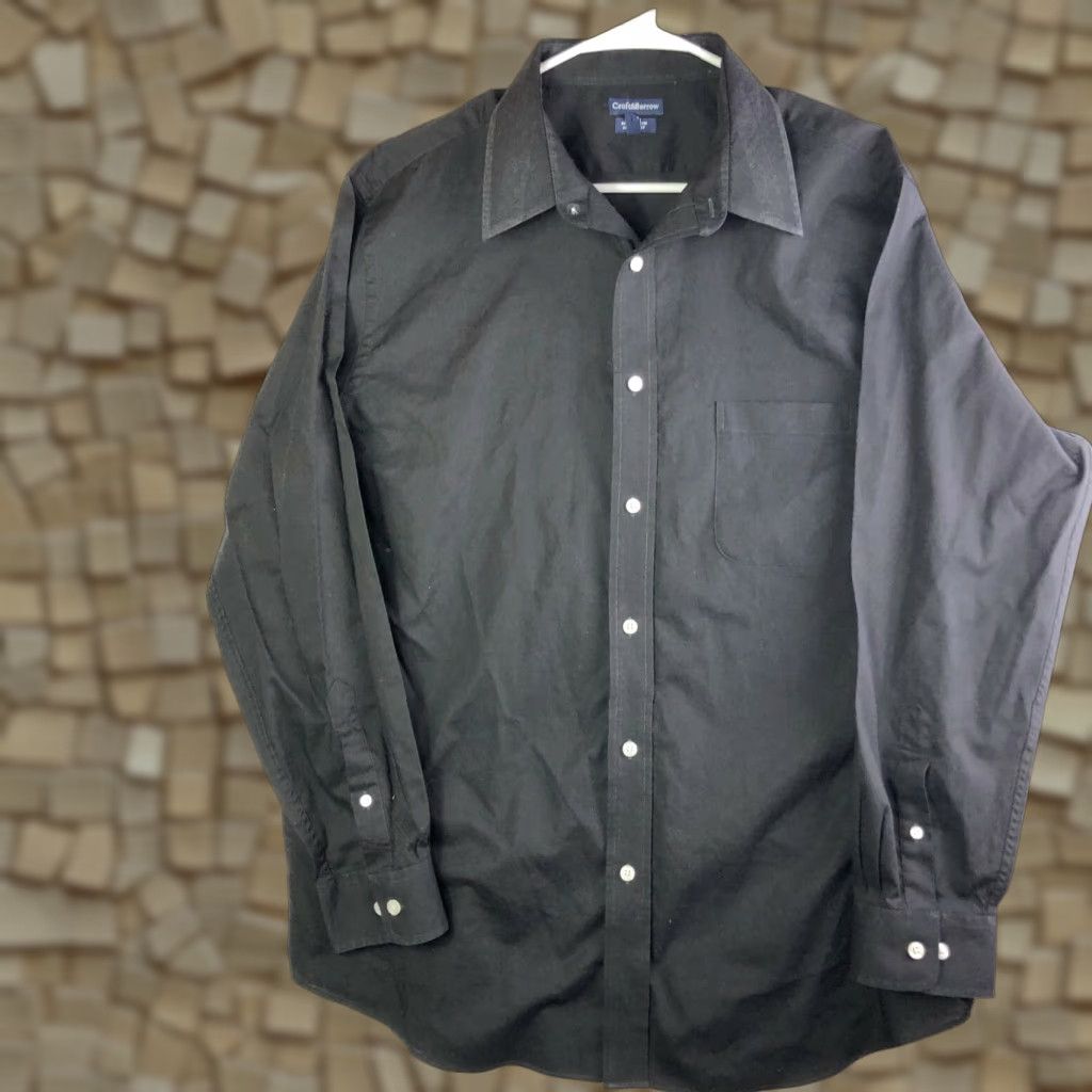Croft & Barrow Croft & Barrow Classic Fit Mens 17.5 34/35 Black Long Sleeve Spread Collar Shirt Size US XXL / EU 58 / 5 - 1 Thumbnail