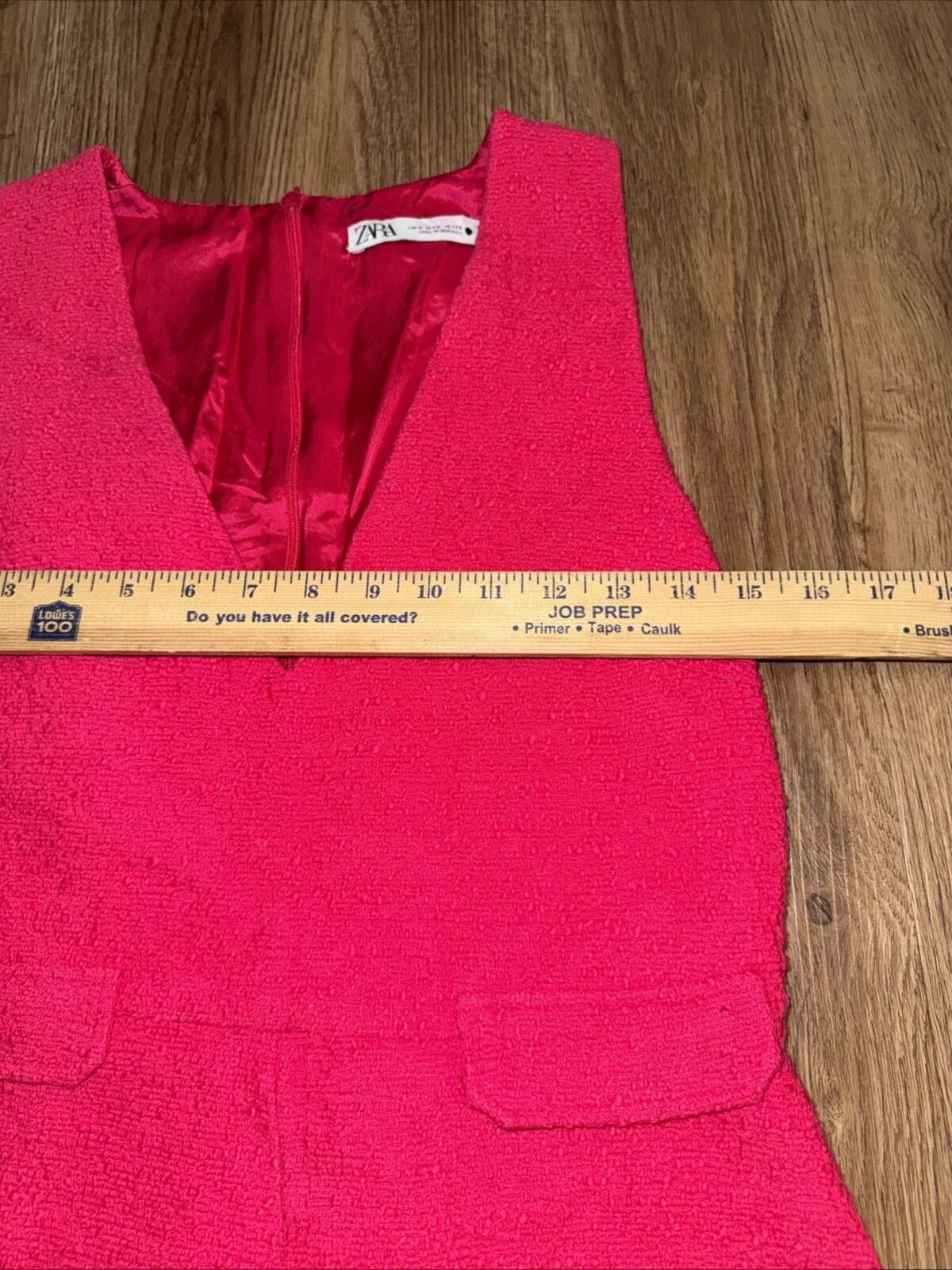 Zara Zara Hot Pink Tweed Textured Weave Romper EUC Size Small Size 28" / US 6 / IT 42 - 7 Thumbnail