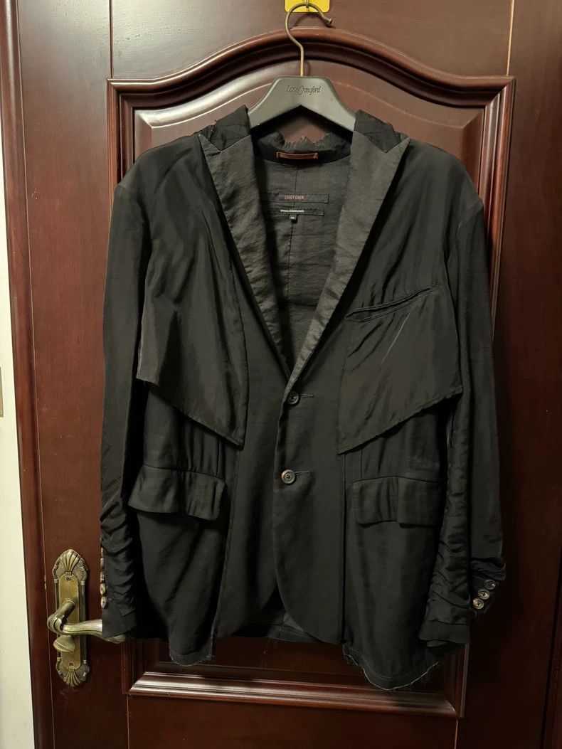 Ziggy Chen Ziggy Chen Ziggy Chen Black Linen Blend Jacket-2507 Size US XL / EU 56 / 4 - 1 Thumbnail
