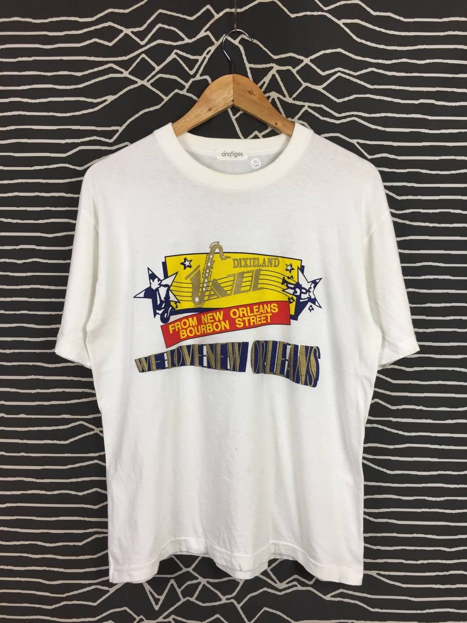 Vintage Vtg 90s Dixieland Jazz New Orleans Bourbon Street Music Tee Size US L / EU 52-54 / 3 - 1 Thumbnail
