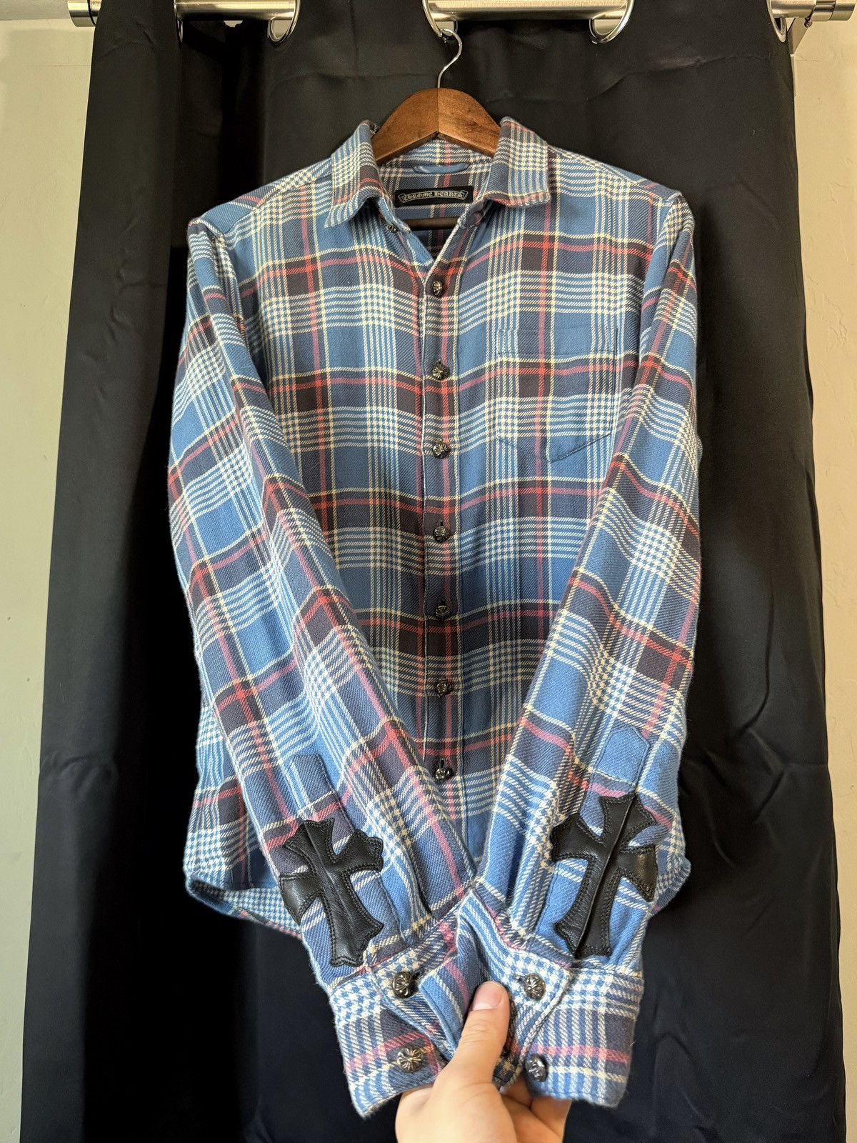 Chrome Hearts Chrome Hearts Cross Leather Patch Flannel Size US S / EU 44-46 / 1 - 1 Thumbnail