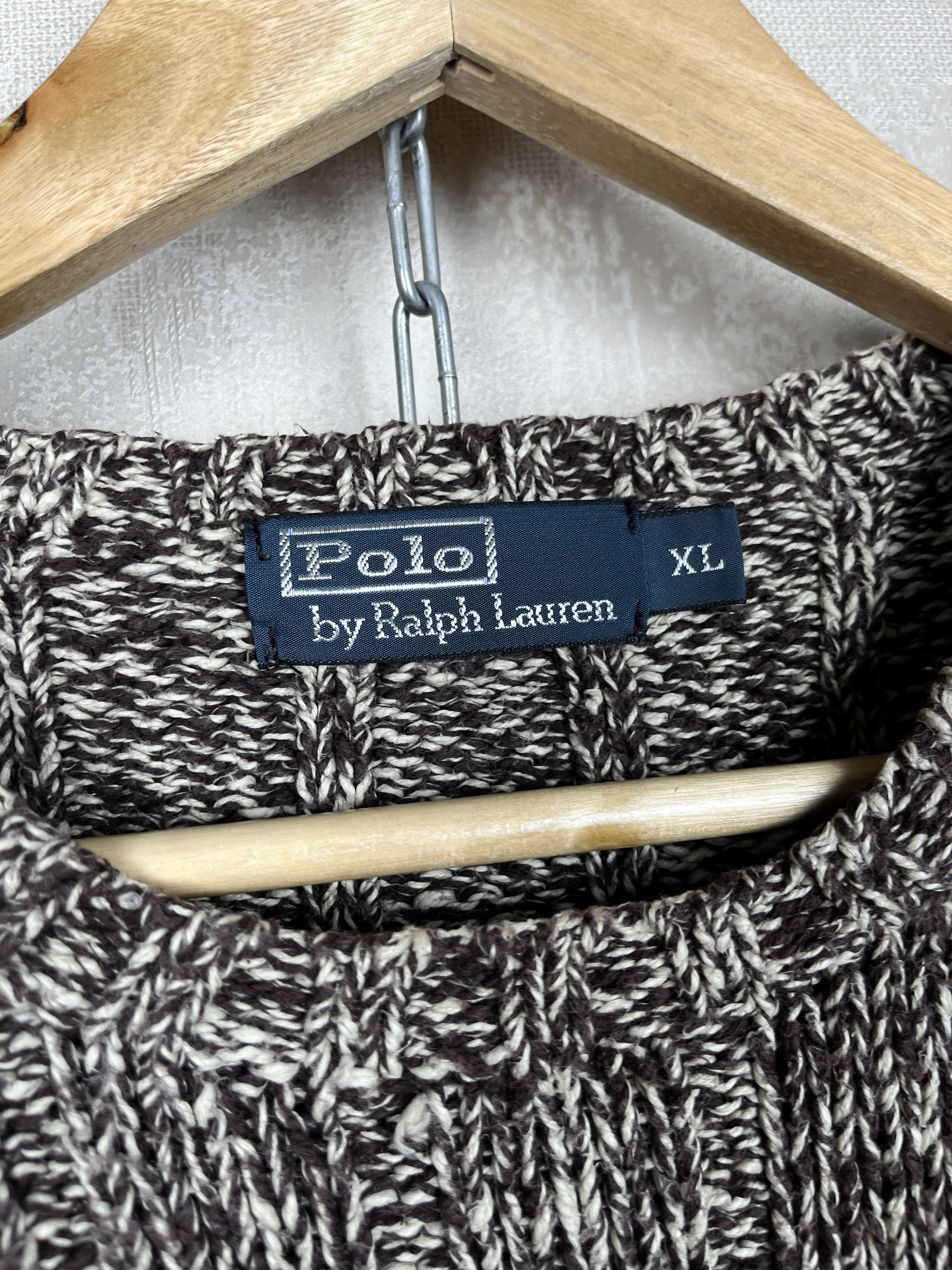 Polo Ralph Lauren × Ralph Lauren × Vintage Polo by Ralph Lauren Cotton Melange Knit Heavy Sweater Size US XL / EU 56 / 4 - 5 Thumbnail