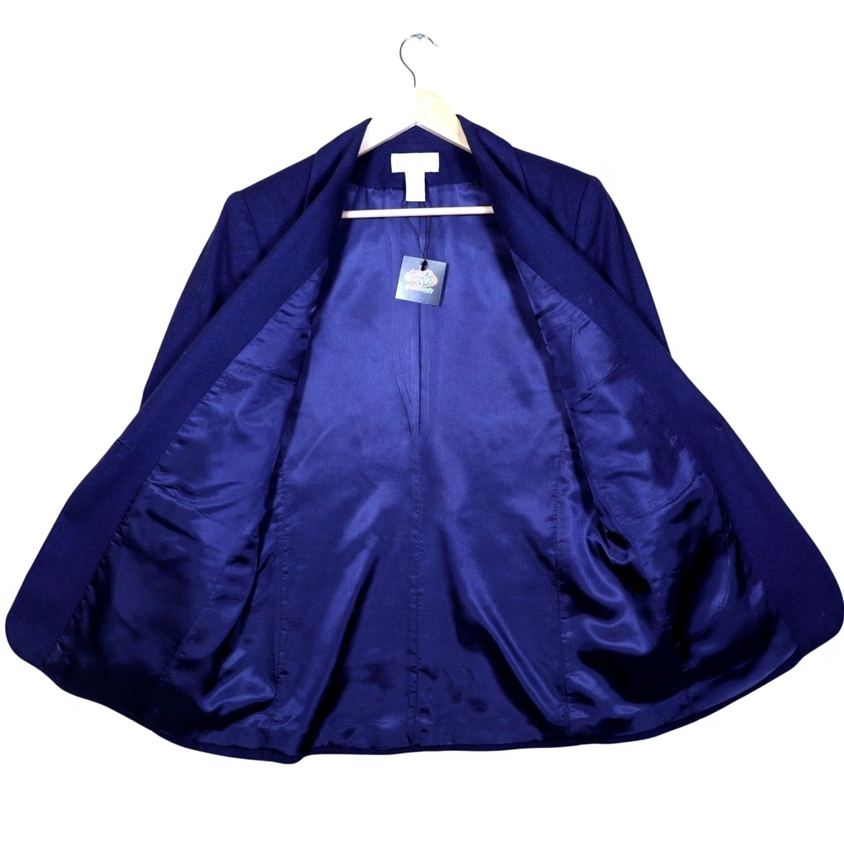 Lands' End VINTAGE Lands End Womens Blazer Jacket Blue Wool Blend PXL Business Workwear Size XL / US 12-14 / IT 48-50 - 5 Thumbnail