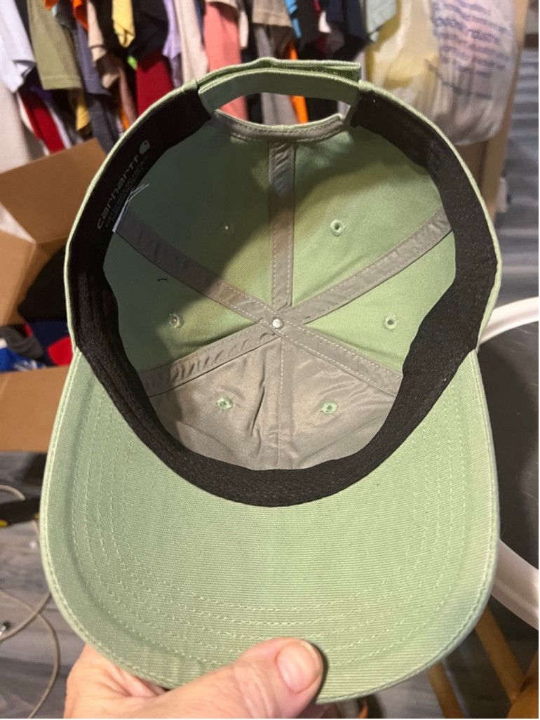 Carhartt Men's Carhartt Green & Brown Leather Patch Baseball Hat Size ONE SIZE - 6 Thumbnail