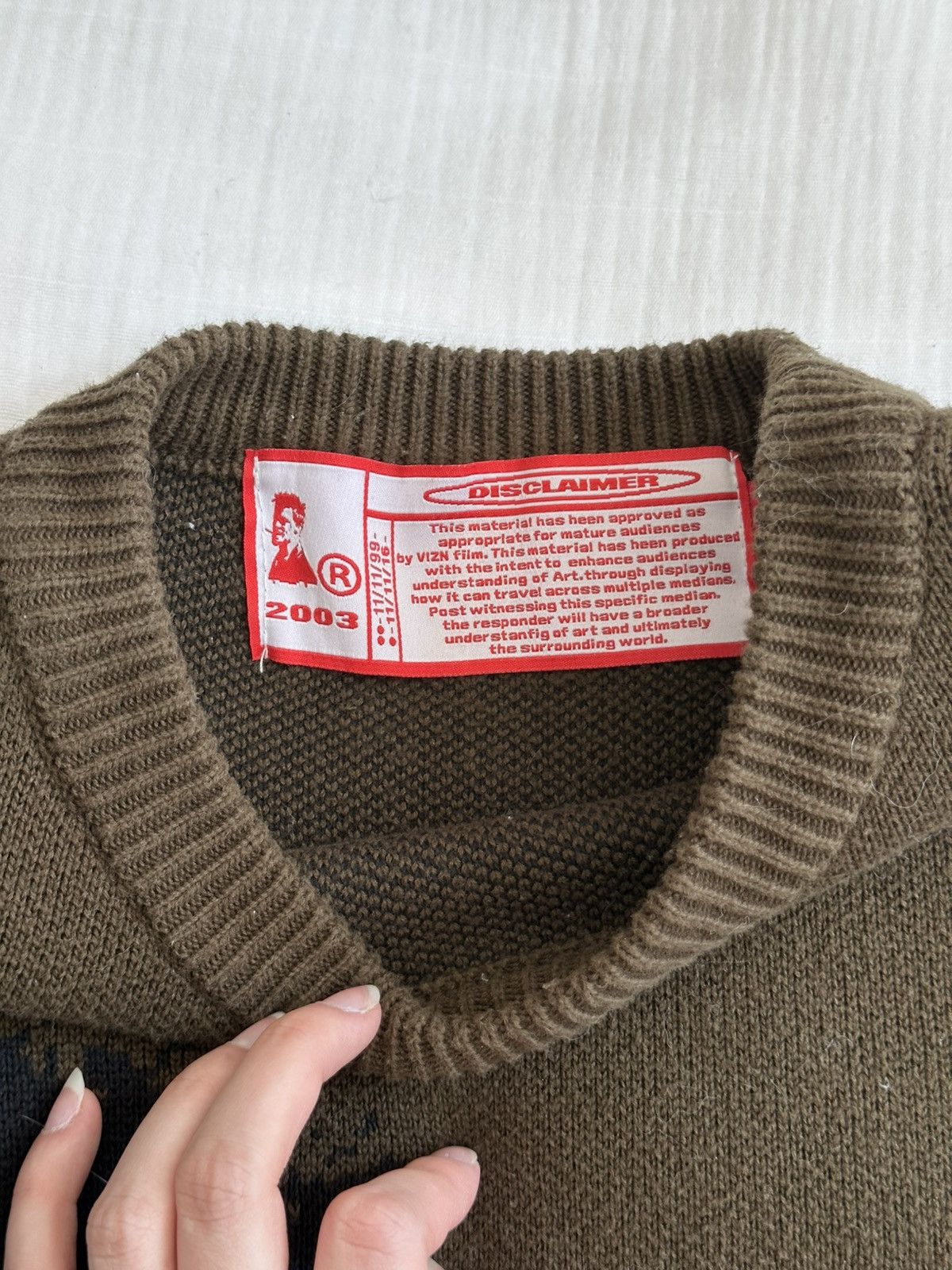 Joy Division Vizn Brad Pitt Knot Sweater Unreleased In Olive Size US L / EU 52-54 / 3 - 3 Thumbnail