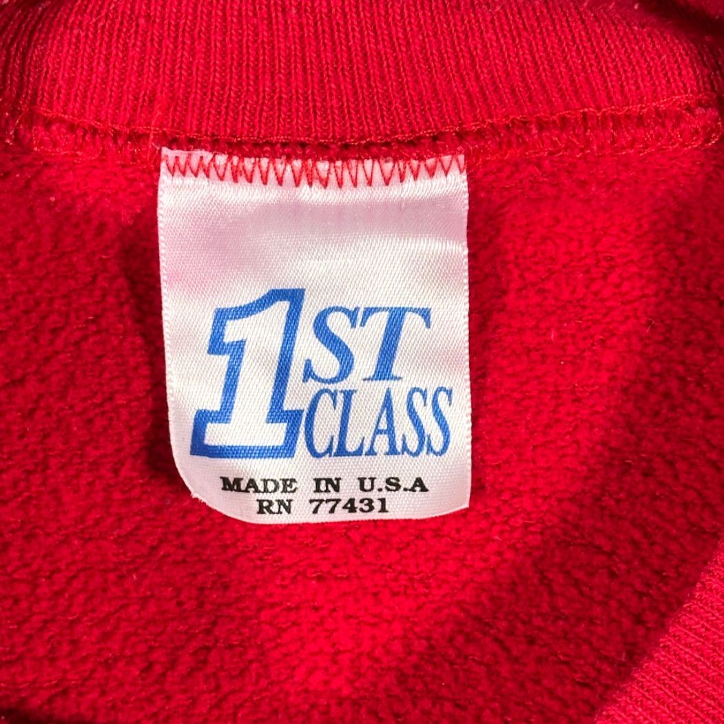 Vintage VINTAGE Christmas Sweater Men Raglan Red 90s Have A Ho-Ho-Hot Time Santa 1st Class Size US M / EU 48-50 / 2 - 4 Thumbnail