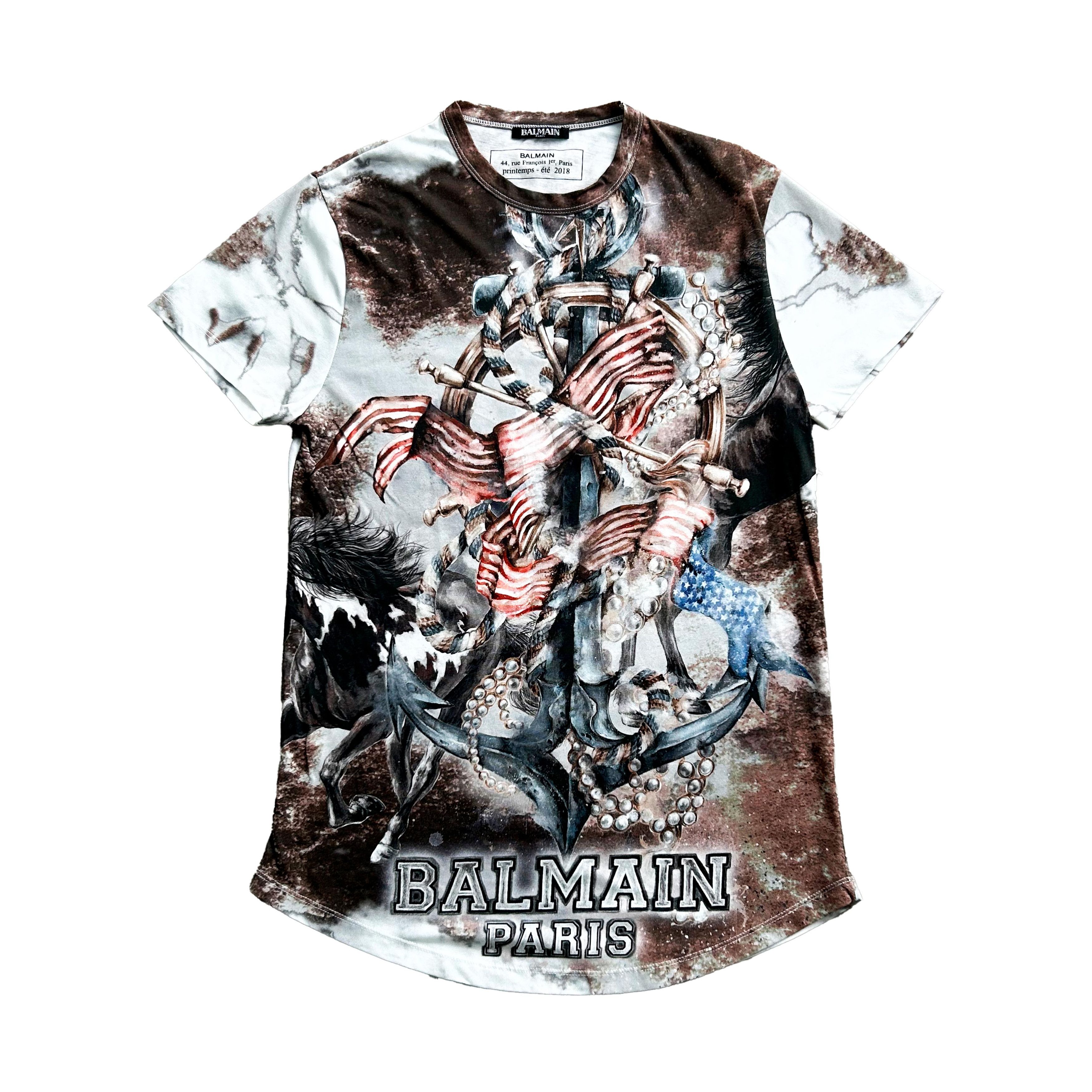 Balmain Balmain 2009 American War Graphic T-Shirt White (Talla:M;) Size US S / EU 44-46 / 1 - 1 Thumbnail