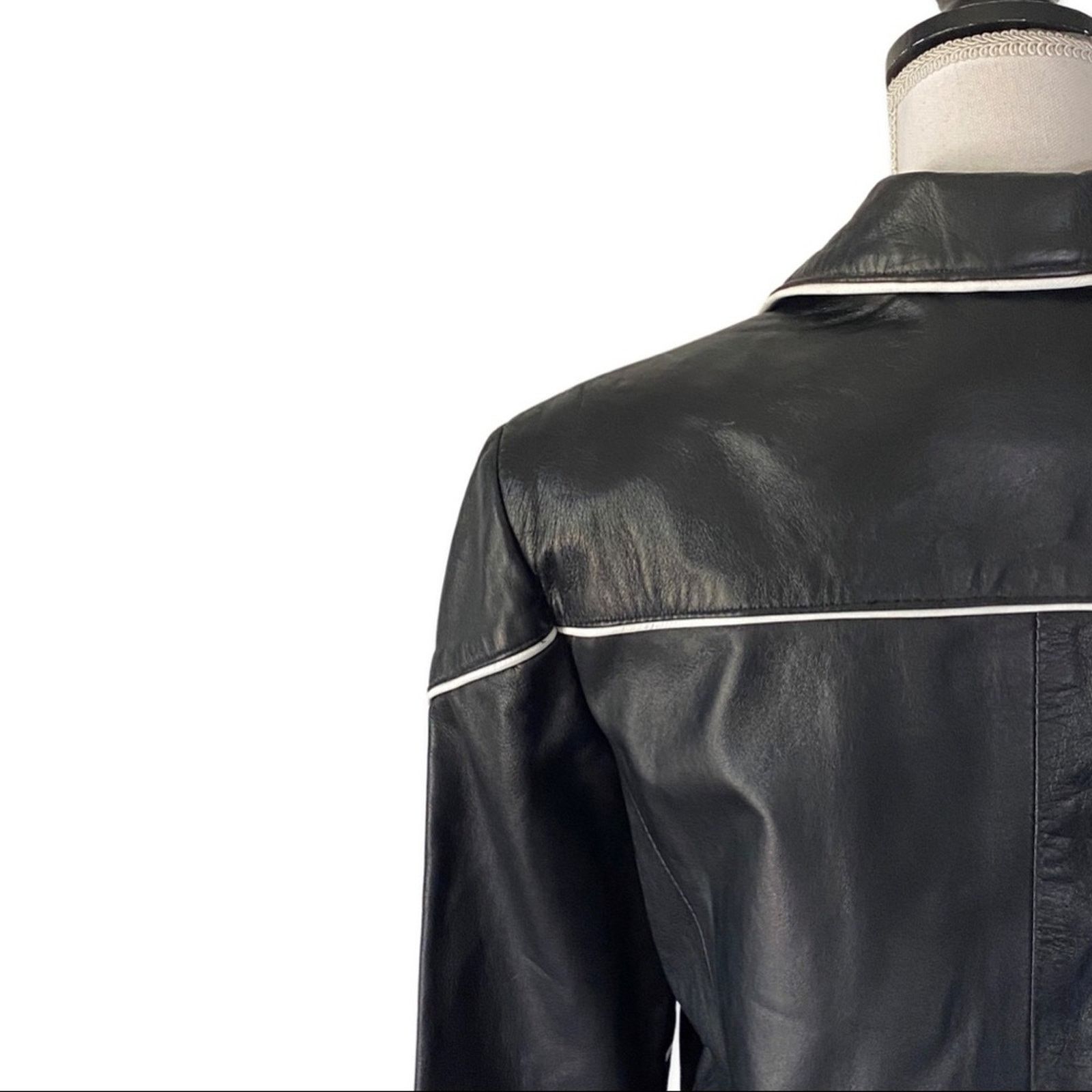 DC Vintage DC Collection Black Leather Skirt Suit Set Size L / US 10 / IT 46 - 4 Thumbnail