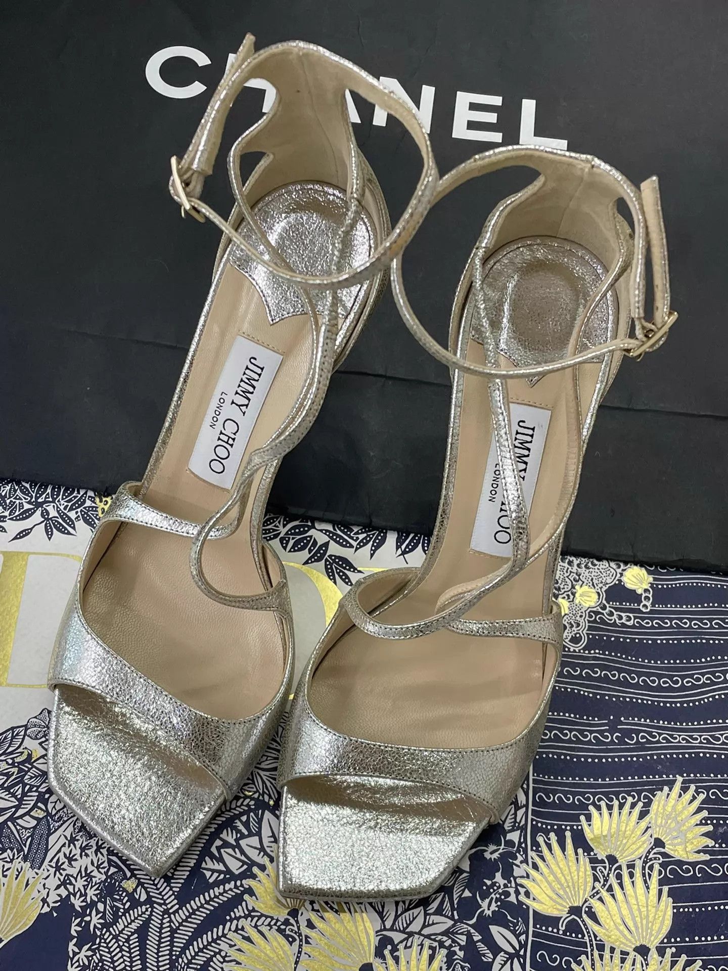 Jimmy Choo Jimmy Choo Silver High Heel Sandals Size 39 Size US 8.5 / IT 38.5 - 1 Thumbnail