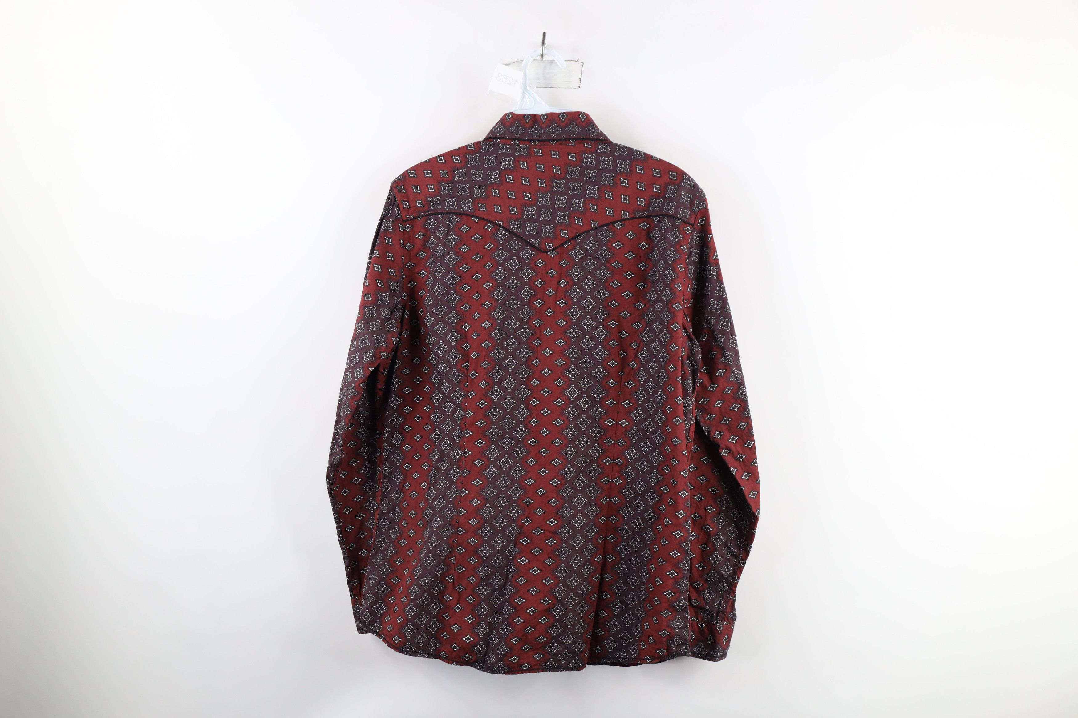Vintage Vintage 90s Rockabilly Geometric Western Snap Button Shirt Size M / US 6-8 / IT 42-44 - 9 Thumbnail
