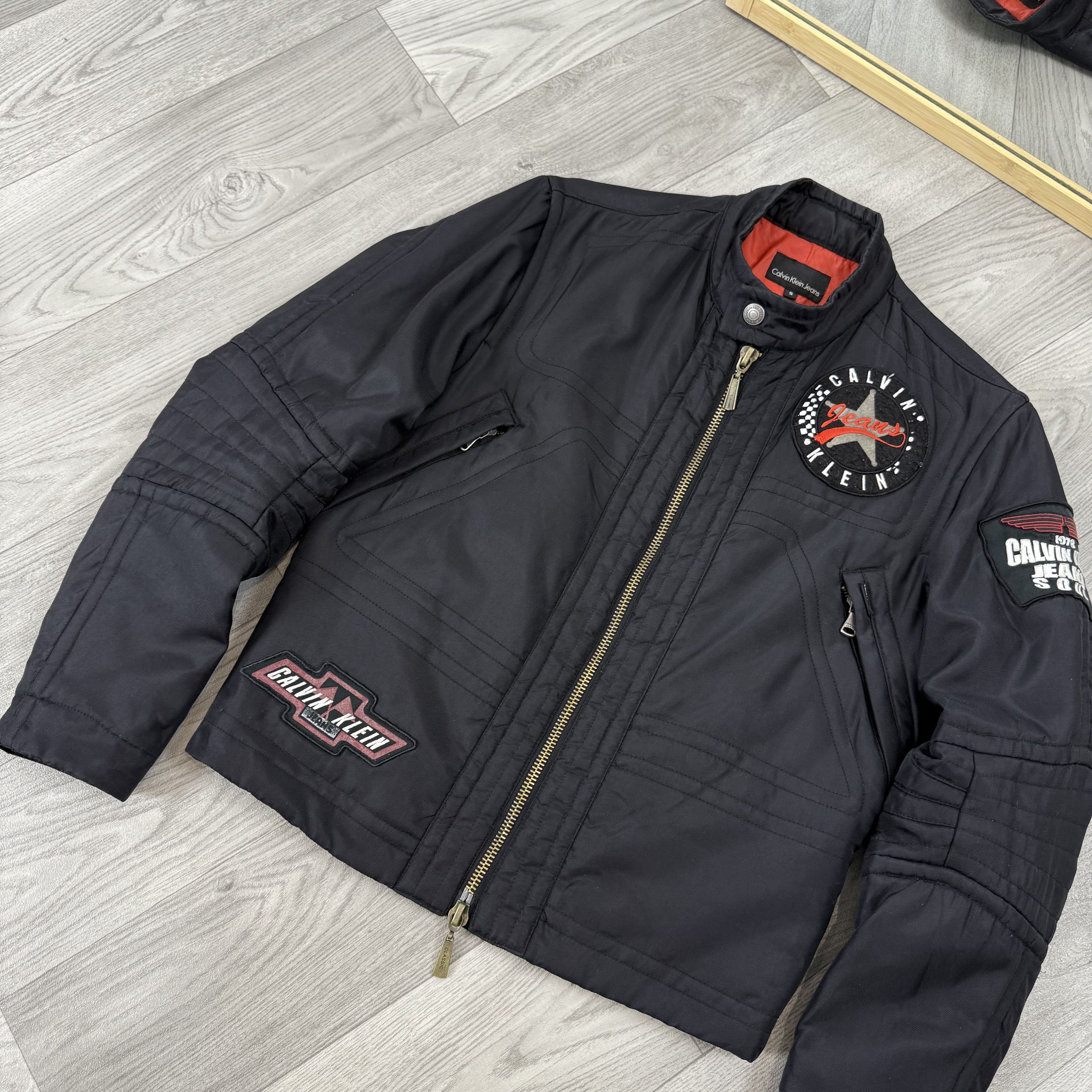 Calvin Klein Vintage Calvin Klein Jeans 90s Black Biker Bomber Jacket Size S / US 4 / IT 40 - 4 Thumbnail