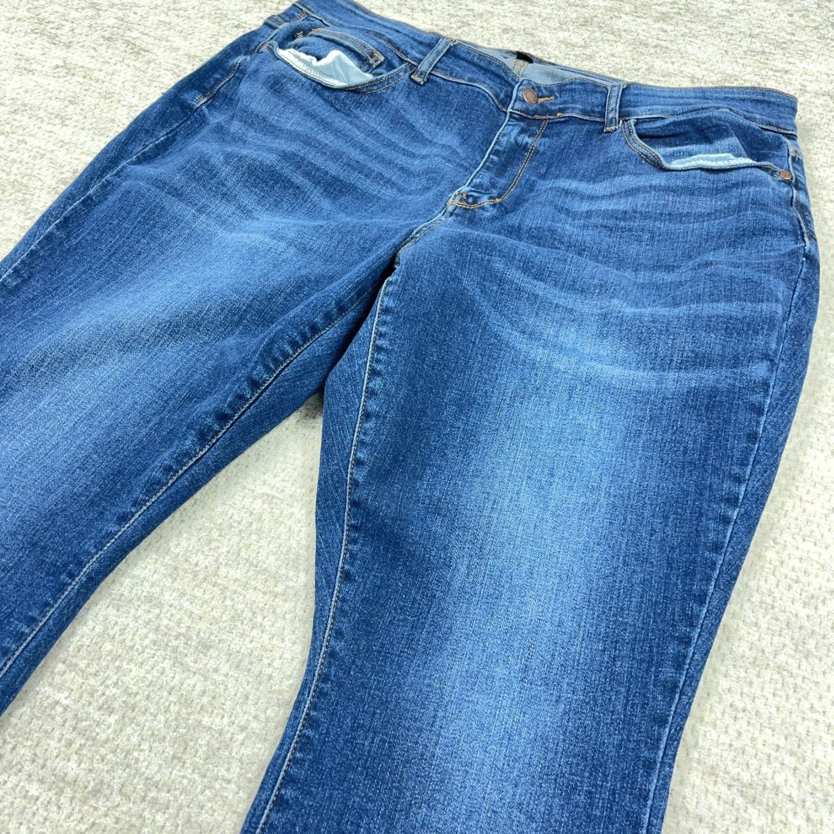 Vintage Judy Blue Jeans Women 20W Skinny Fit Dark Wash Button Zipper 5-Pocket Denim Pants Blue Size 20W Ladies Size 42" / US 20 - 4 Thumbnail