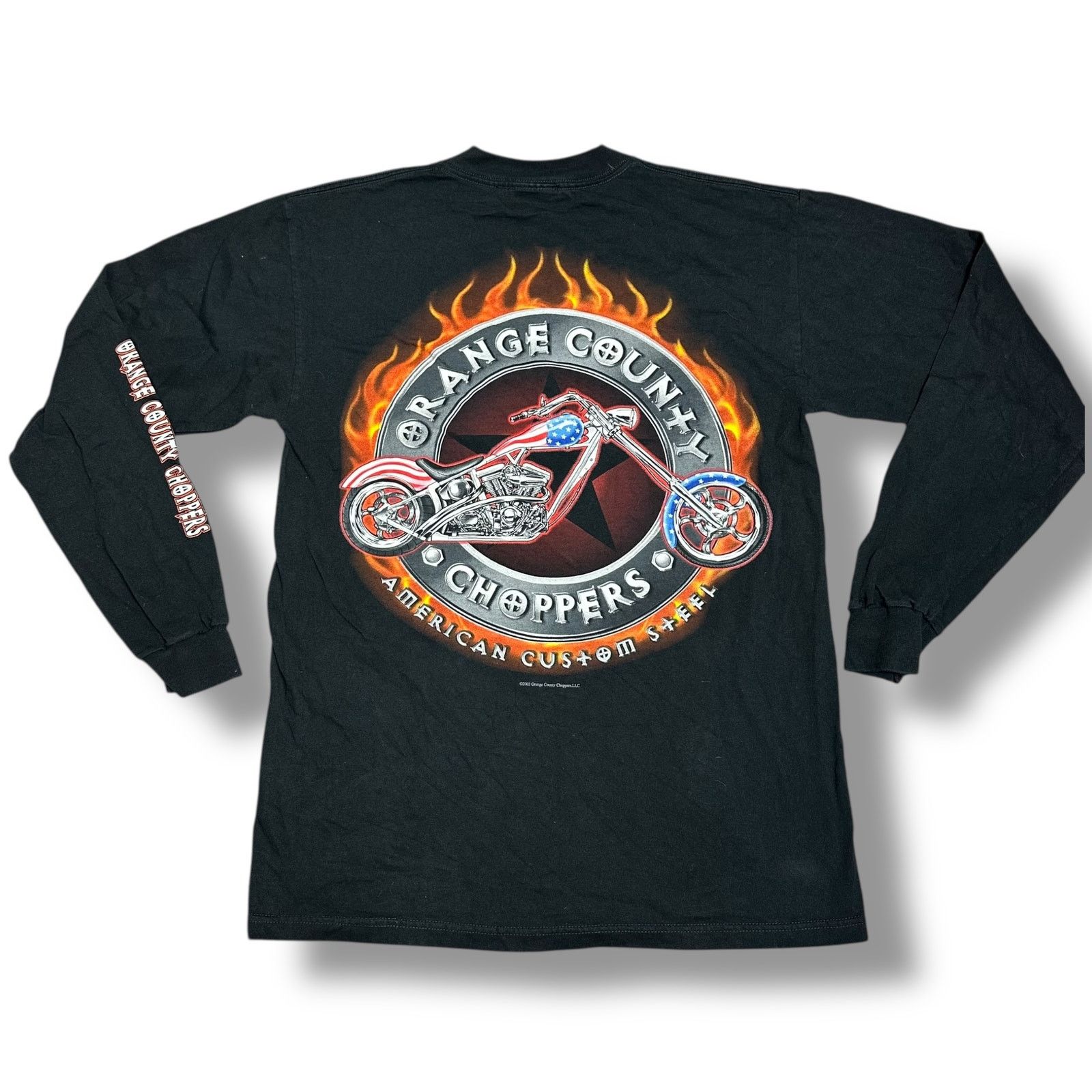 Harley Davidson × Vintage Y2K 2003 Orange County Choppers Long Sleeve Biker Tee Size US M / EU 48-50 / 2 - 1 Thumbnail