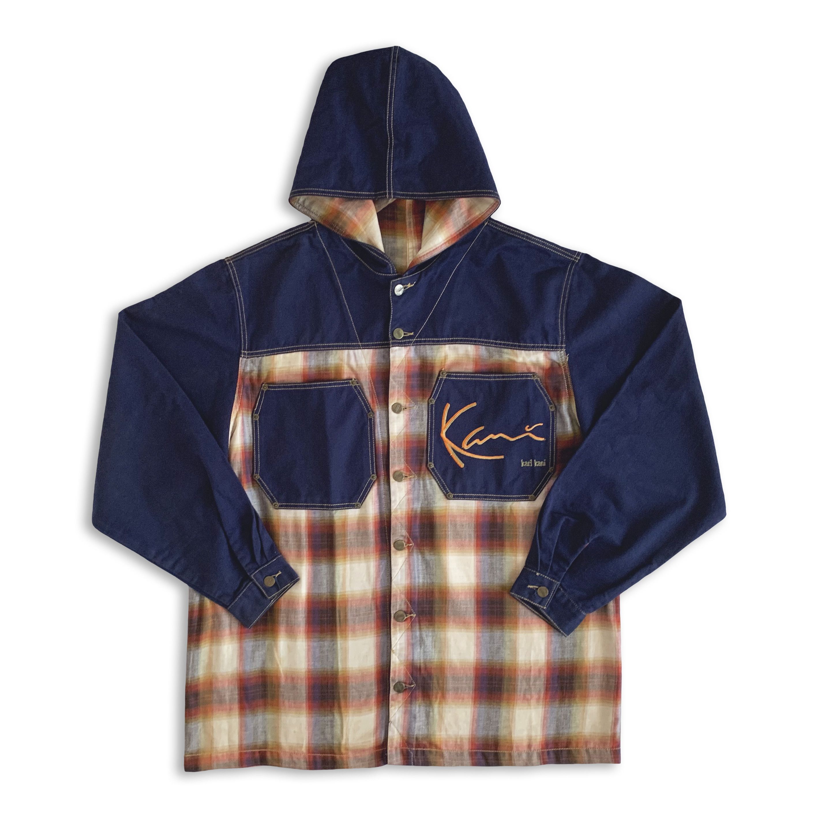 Karl Kani Rare Vintage 90s Karl Kani Hoodie Jacket Denim 2pac Tupac Size US XL / EU 56 / 4 - 2 Thumbnail