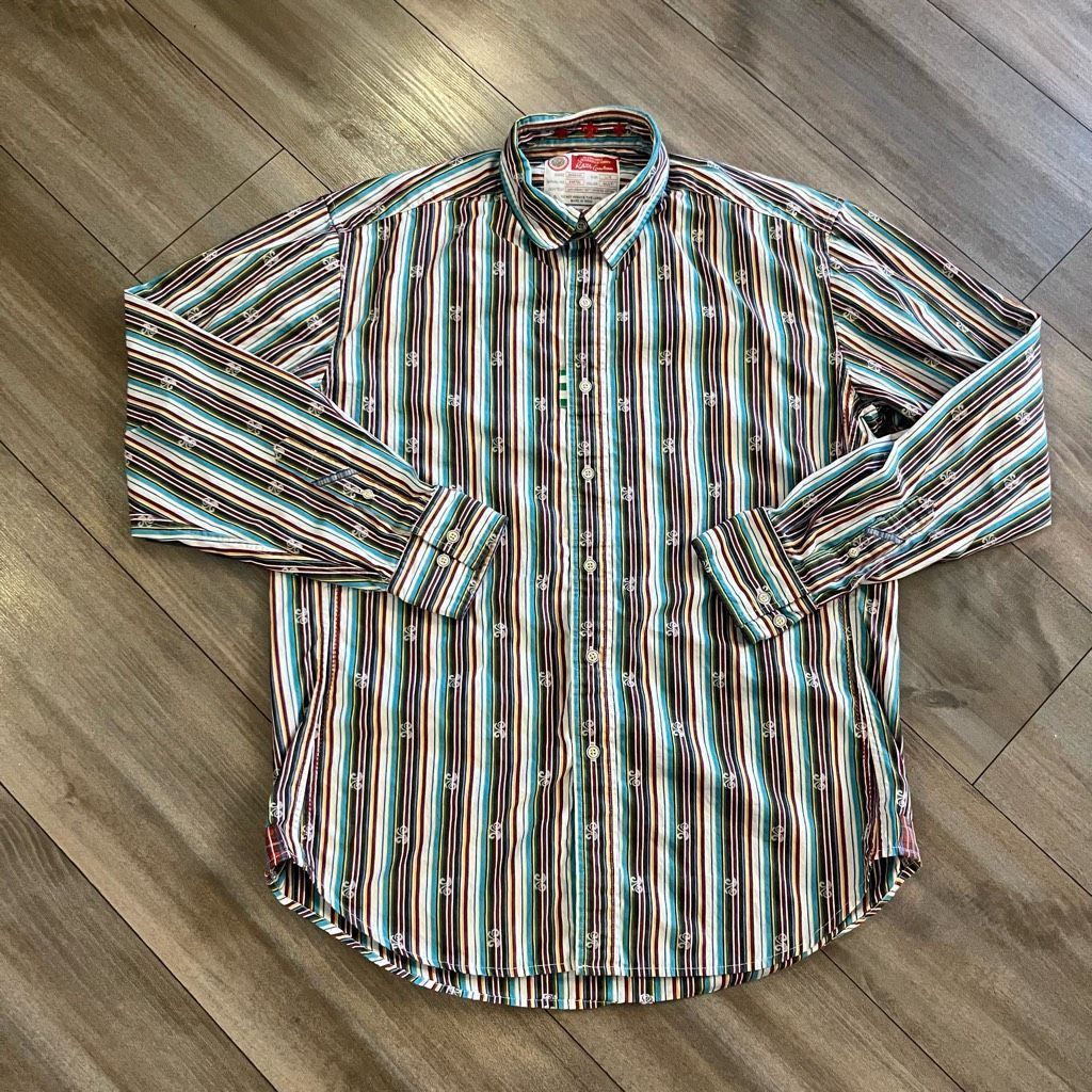 Robert Graham Robert Graham Stripe Casual Buttonup Shirt Men Large Bin J-2 Size US L / EU 52-54 / 3 - 1 Thumbnail