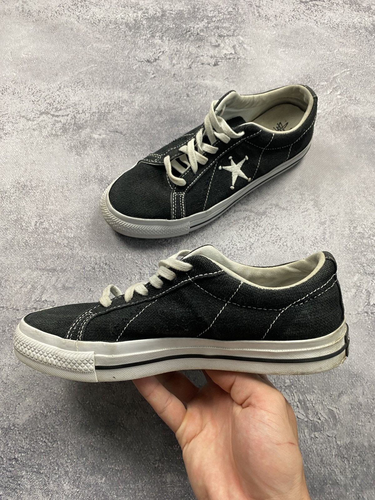 Converse × Stussy Stussy Converse Chuck One Star Low Top Black Sneakers Shoes Size US 6 / EU 39 - 19 Thumbnail