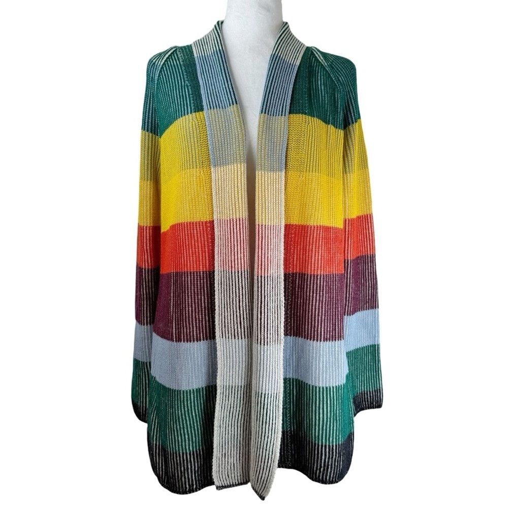 Lands' End LANDS END Womens Color Layers Ribbed Long Cardigan Sweater S Size S / US 4 / IT 40 - 3 Thumbnail