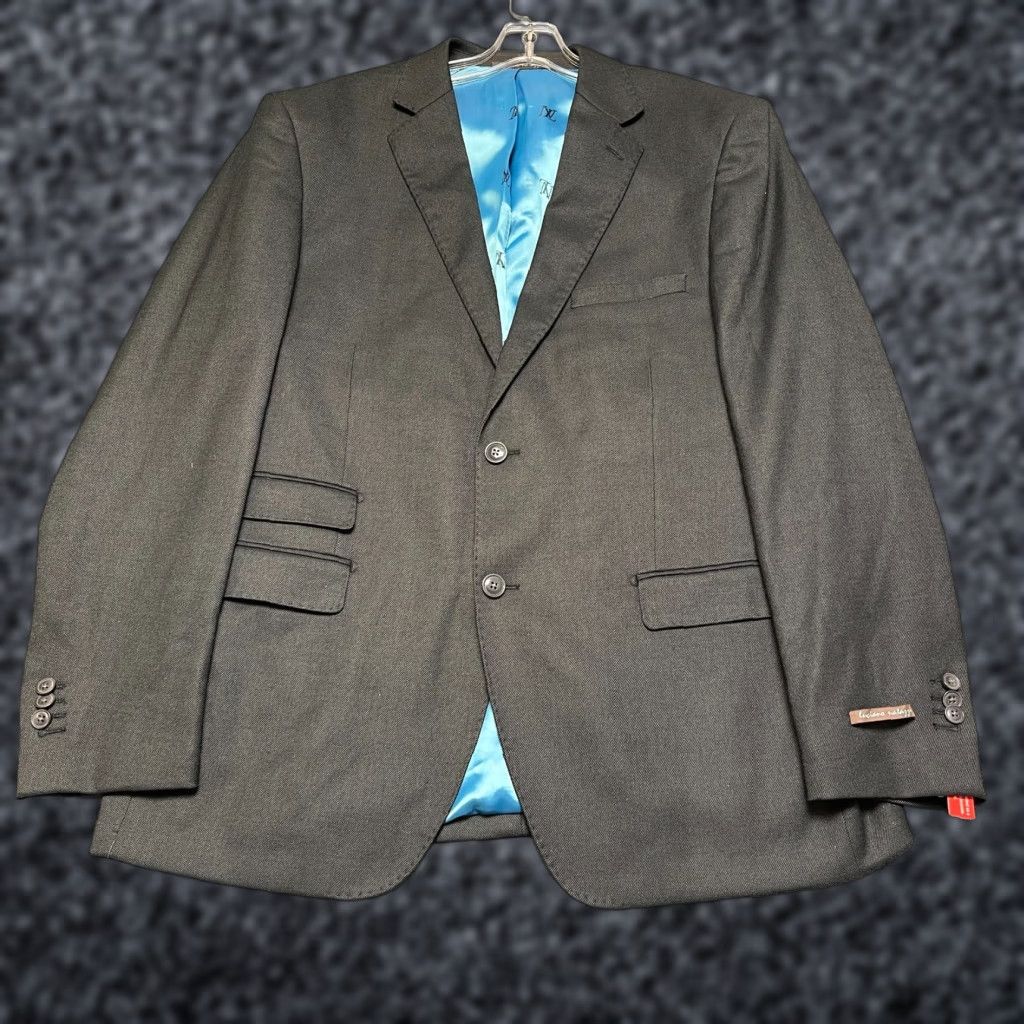 Vintage Luciano Natazzi Blazer Jacket Mens 44R Black Lined Single Breasted Modern Fit Blazer Jacket Mens 44 Black Modern Fit Size 44R - 1 Thumbnail