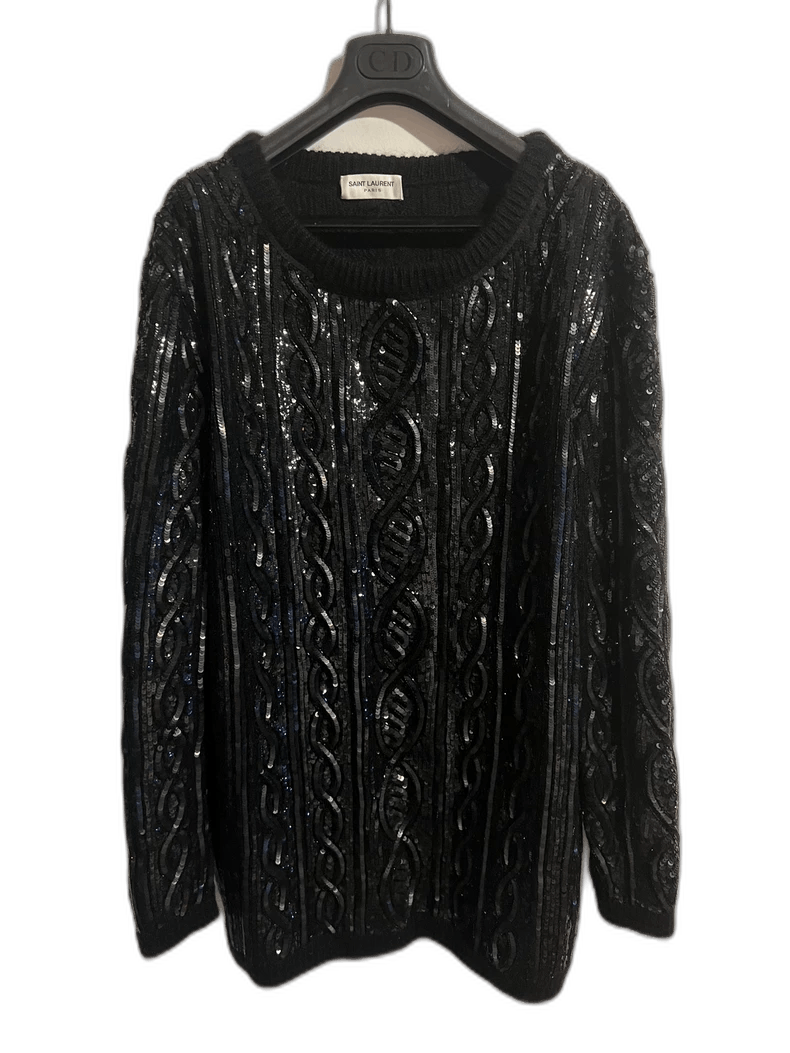Saint Laurent Paris saint laurent black sequined sweater size S Size US S / EU 44-46 / 1 - 1 Thumbnail