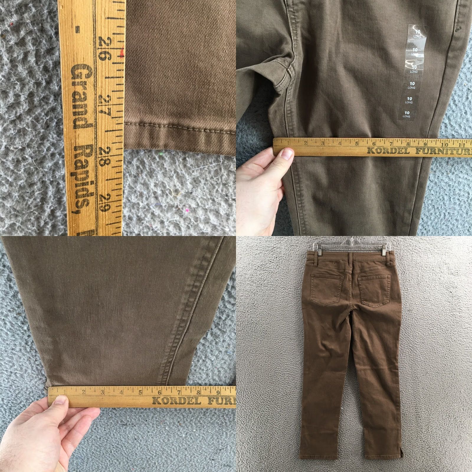 Vintage M Jeans by Maurices Slim Straight Ankle Jeans Womens 10 Long Brown Mid Rise NEW Size 32" / US 10 / IT 46 - 8 Thumbnail