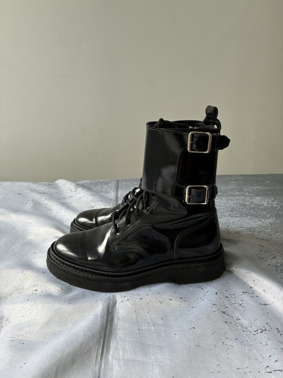 Balmain × H&M Balmain x H&M Patent Leather Combat Boots Size US 7 / EU 40 - 6 Thumbnail