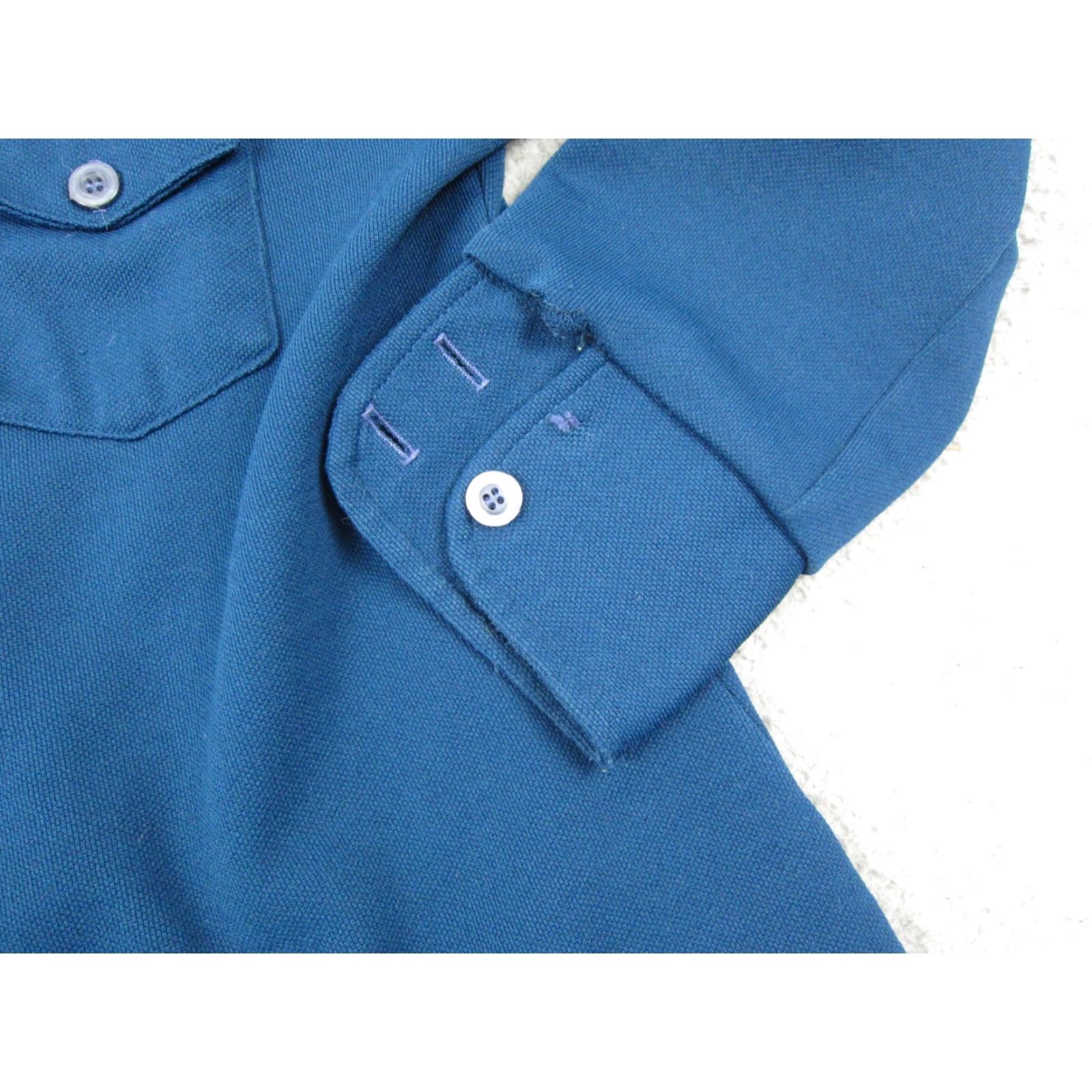 JCPenney VINTAGE JC Penney Shirt Womens M Blue 90s Western Button-Up Workwear Casual Cotton Canvas Pockets Button Size M / US 6-8 / IT 42-44 - 5 Thumbnail