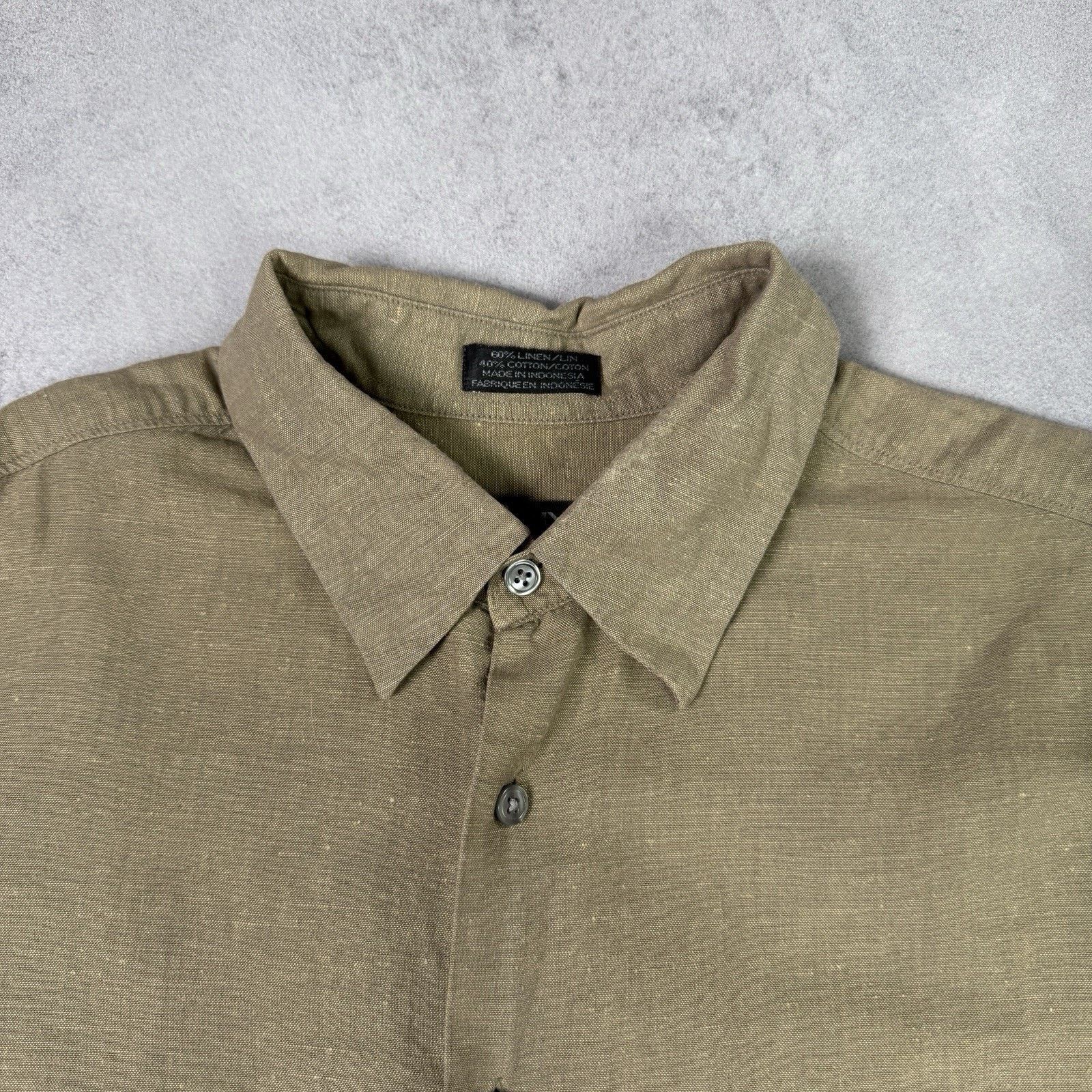DKNY DKNY Donna Karan Men Linen/Cotton Men Shirt Button Up Size US XL / EU 56 / 4 - 3 Thumbnail