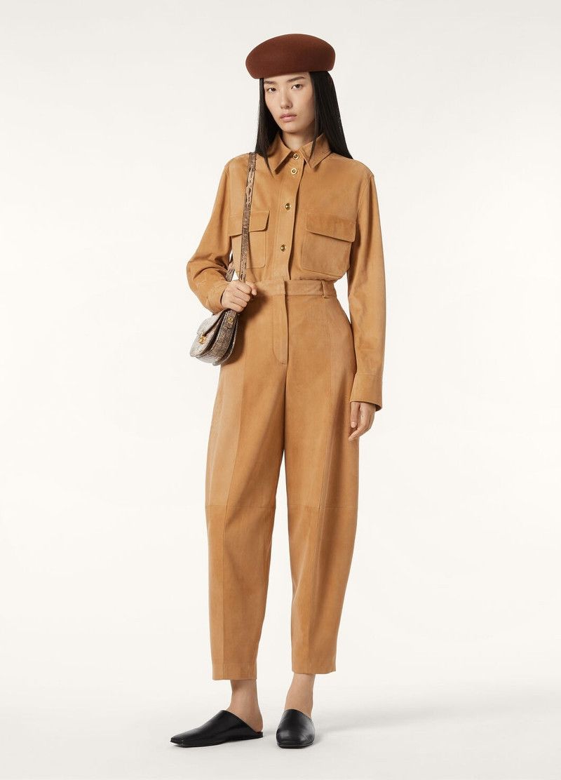 Loro Piana o1srvl11e0526 FAP2830 Lowered Suede Yannis Shirt in Brown Size XS / US 0-2 / IT 36-38 - 2 Thumbnail