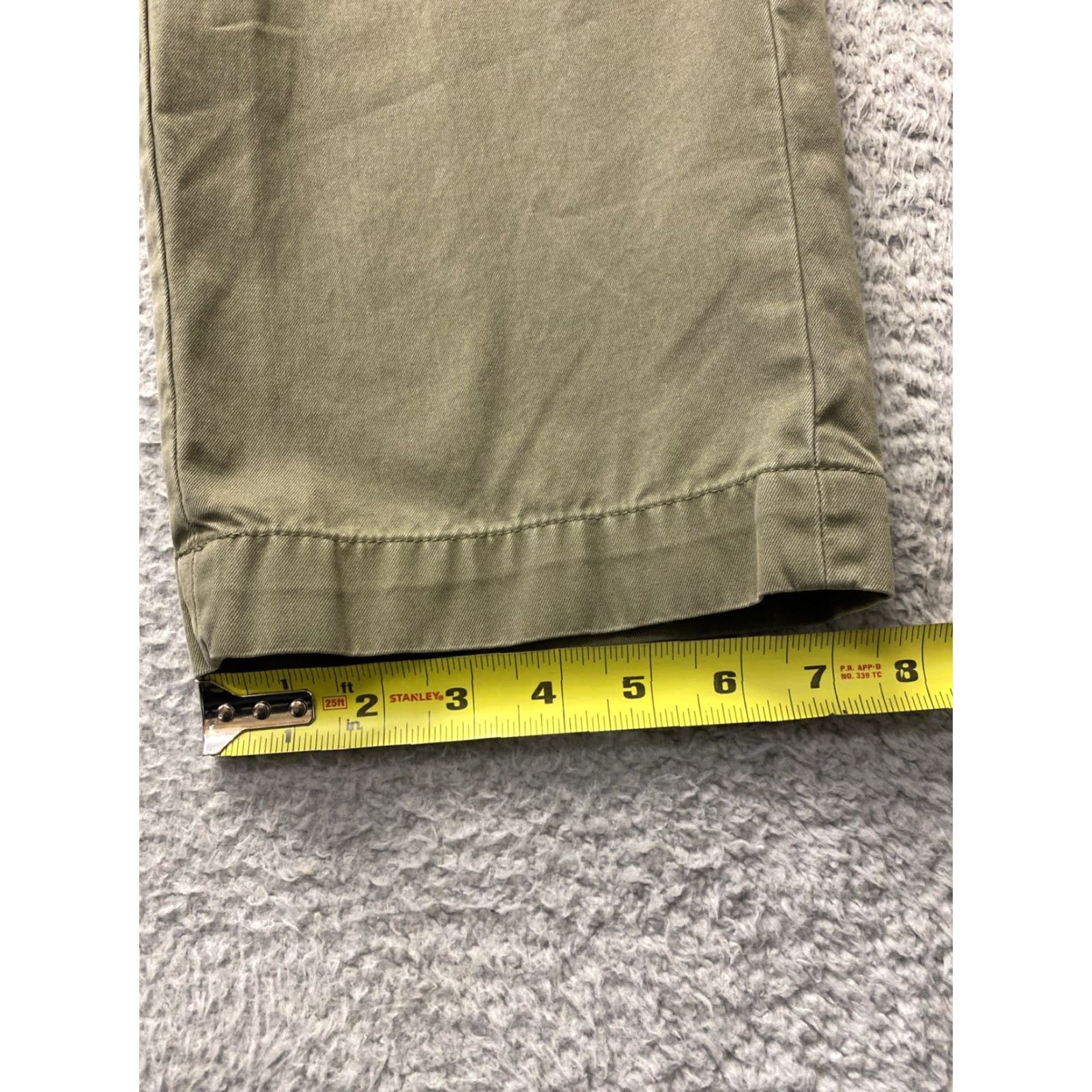 Banana Republic Banana Republic Men's Chino Pants Emerson Slim Flat Front 35x30 Green / Light Green Casual Tapered Pocketed Regular Mens Size US 35 - 7 Thumbnail