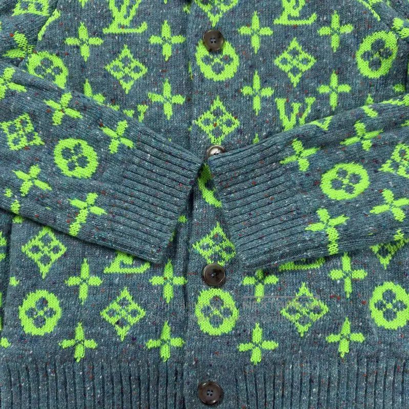 Louis Vuitton Louis Vuitton Green Wool Cardigan for Men . Size US L / EU 52-54 / 3 - 7 Thumbnail