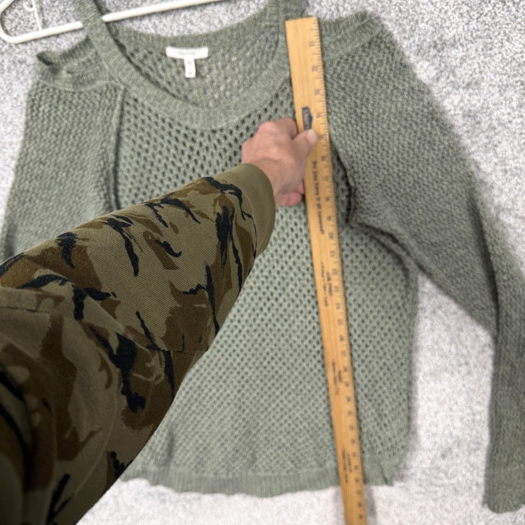 Vintage Maurices Sweater Womens Medium Green Open-Knit Cold Shoulder Boho Grunge Fair ygrunge Size M / US 6-8 / IT 42-44 - 2 Thumbnail