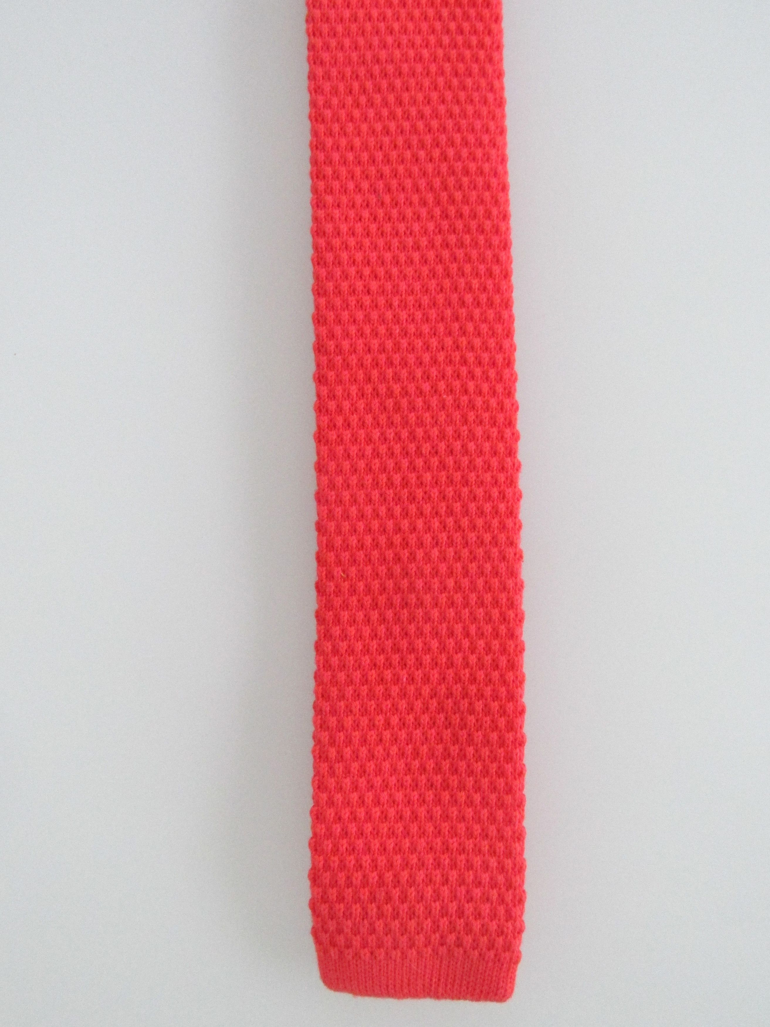 Charles Tyrwhitt Charles Tyrwhitt Flat/Square Bottom Men's Cotton Knit Tie Size ONE SIZE - 2 Thumbnail