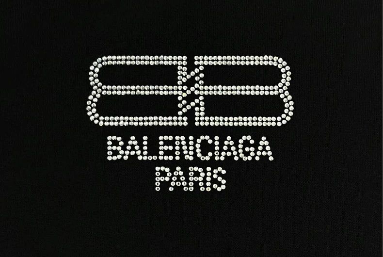 Balenciaga Balenciaga Black rhinestone double-B lock short sleeve Size US XS / EU 42 / 0 - 4 Thumbnail