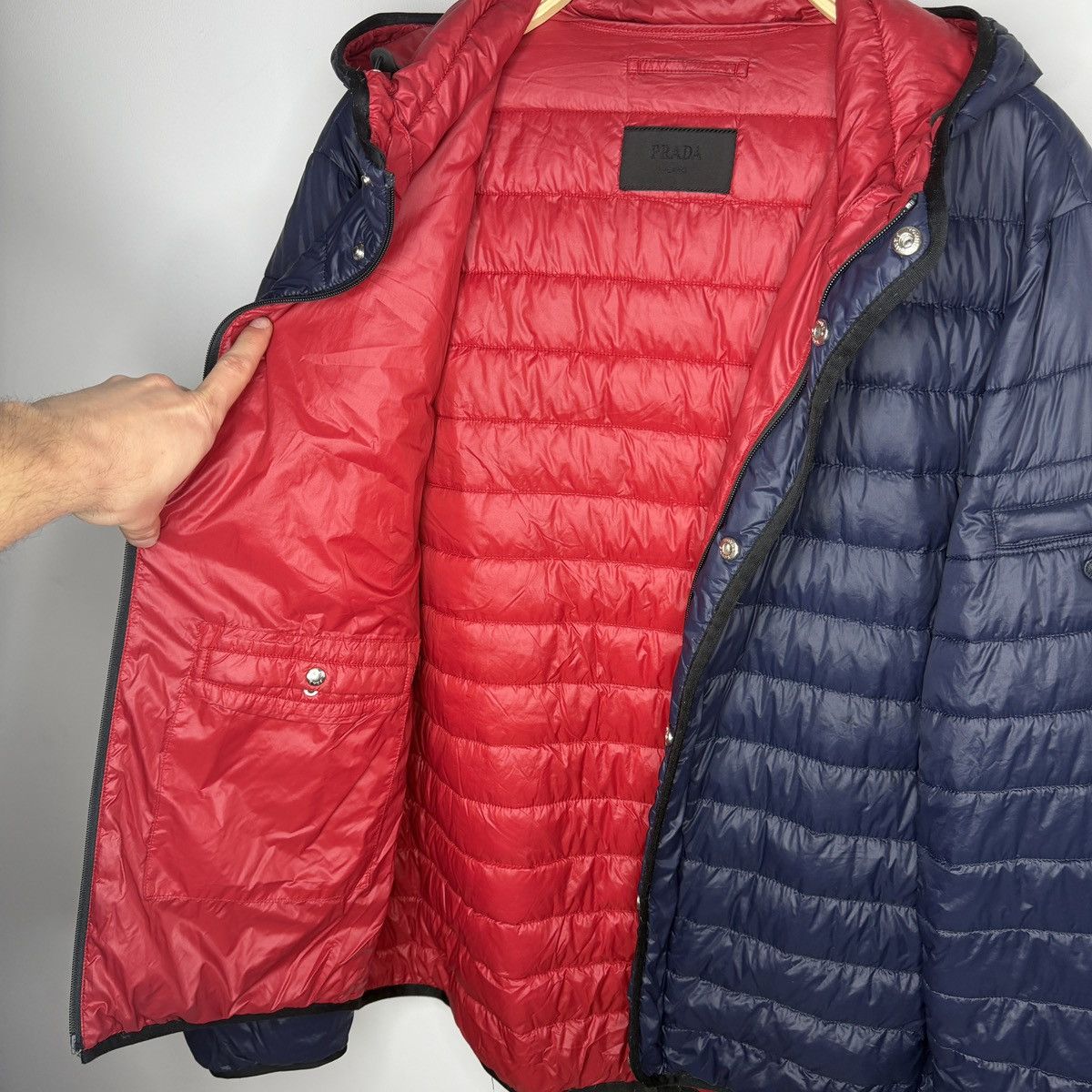 Prada Milano Puffer Down Jacket Re-Nylon Archive Navy